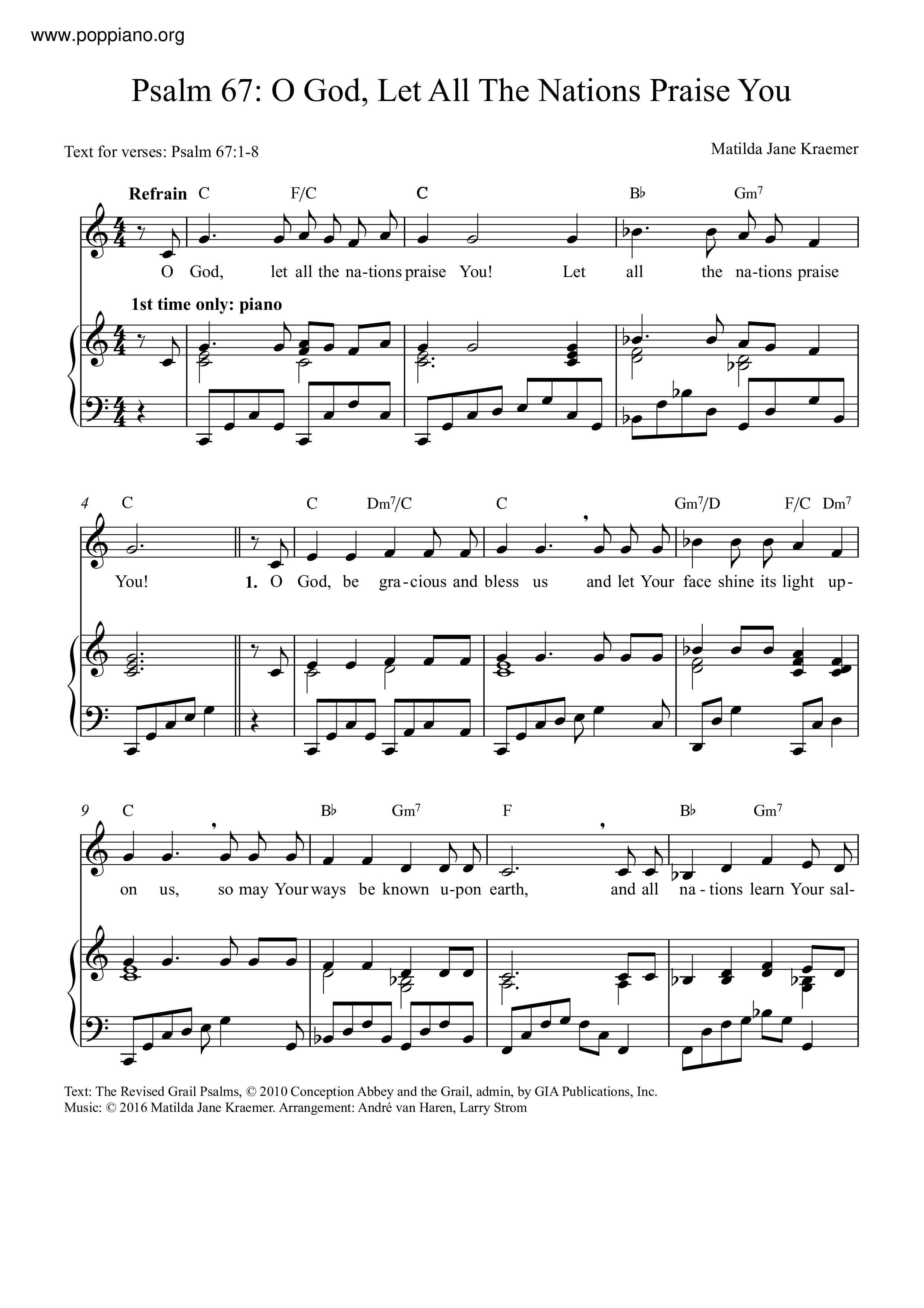 Hymn Psalm O God Let All The Nations Praise You Sheet Music Pdf