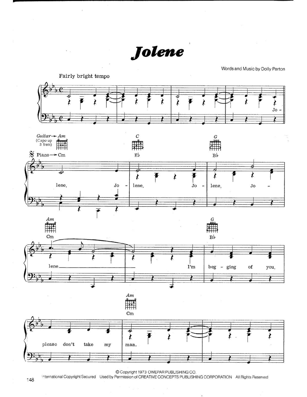 Movie Soundtrack Jolene Sheet Music Pdf Free Score Download ★ 0607