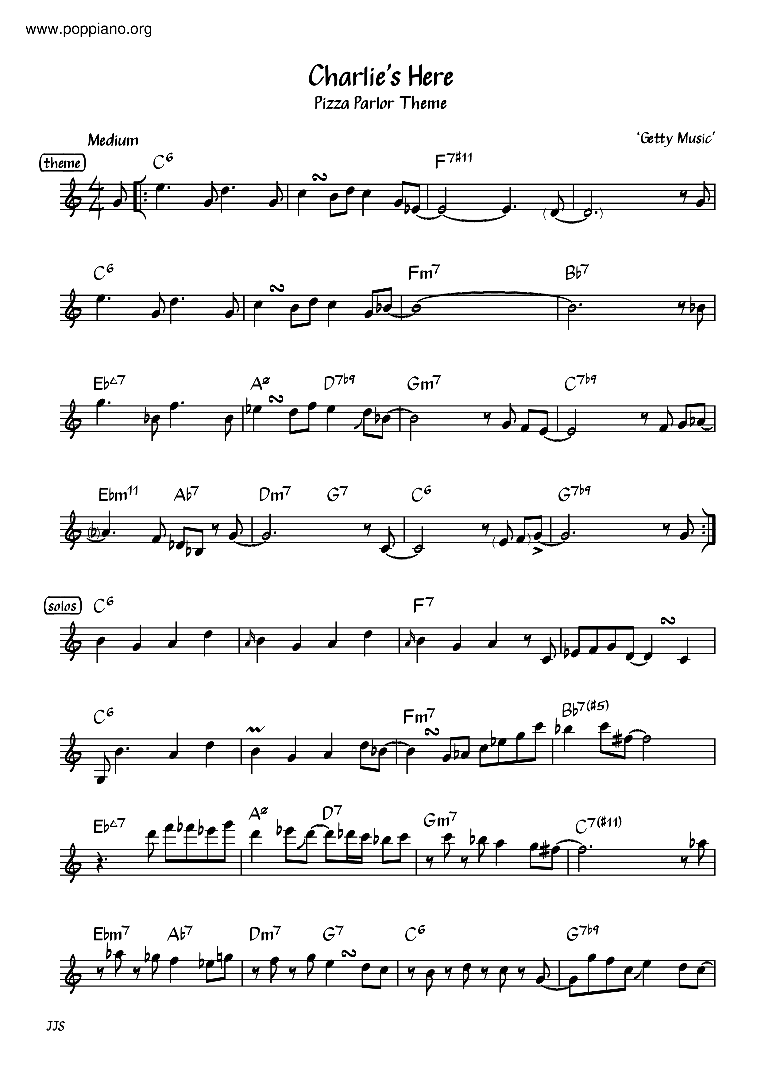 ☆ Club Penguin-Pizza Parlor Theme / Charlie's Here Sheet Music pdf, - Free  Score Download ☆