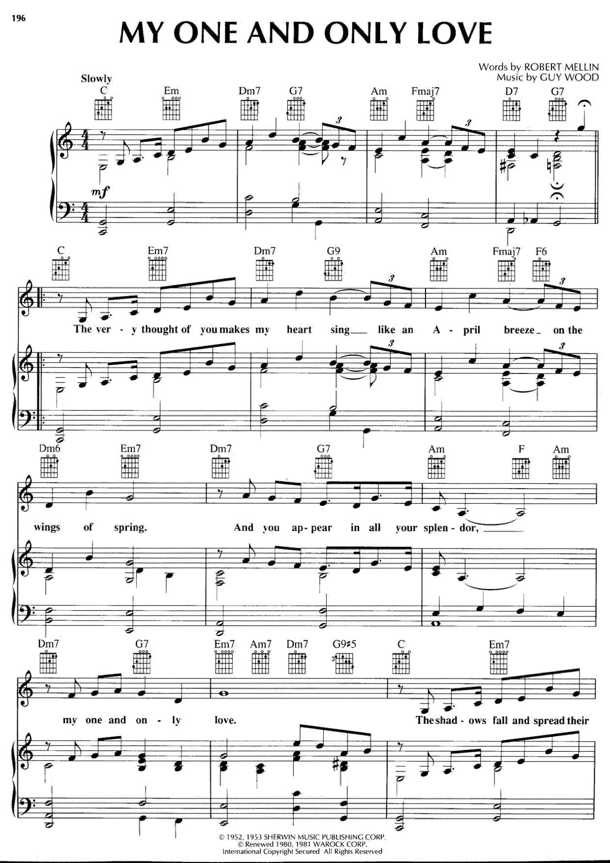 kid-songs-my-one-and-only-love-sheet-music-pdf-free-score-download