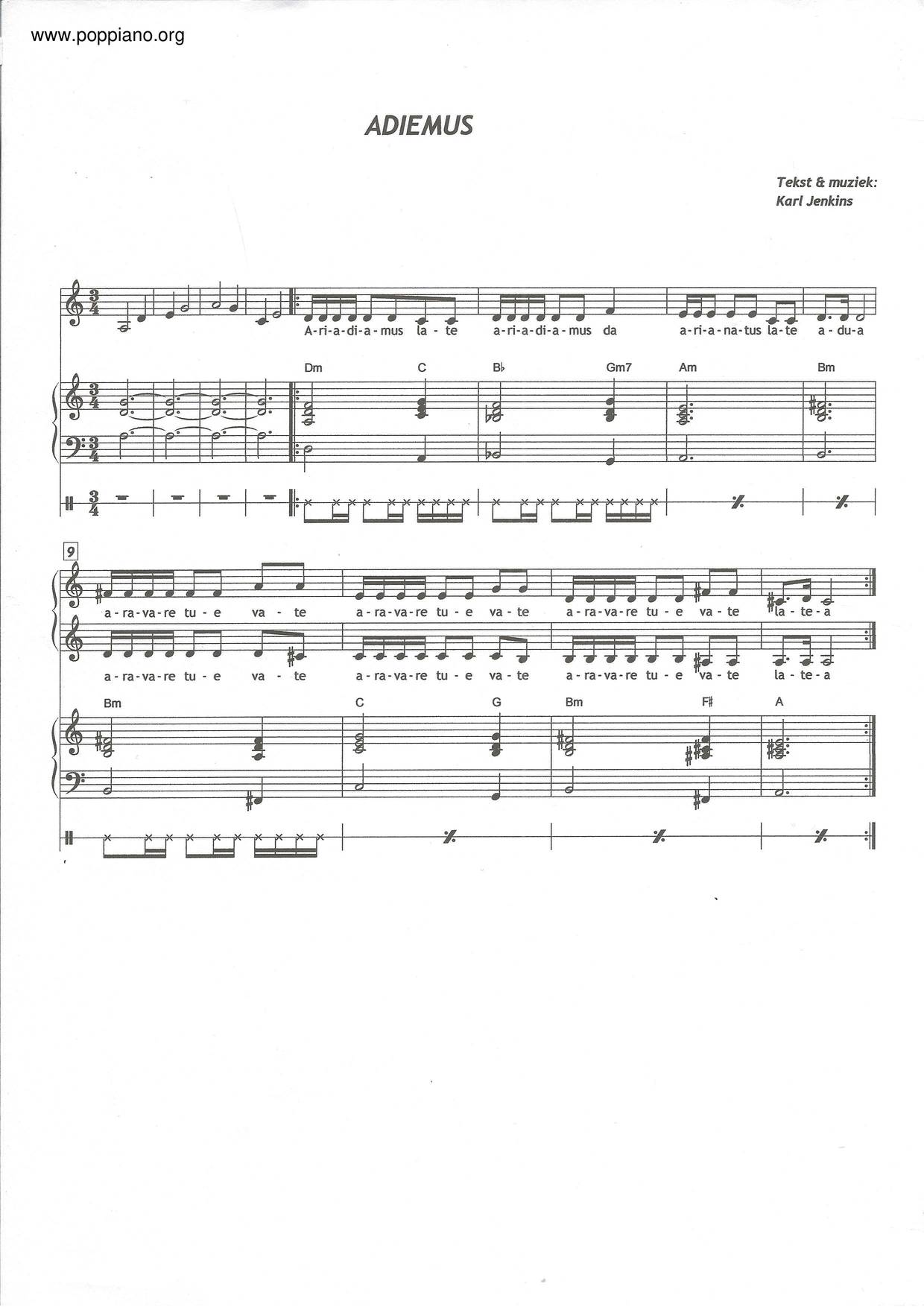 Karl Jenkins Adiemus Sheet Music Pdf Free Score Download ★ 