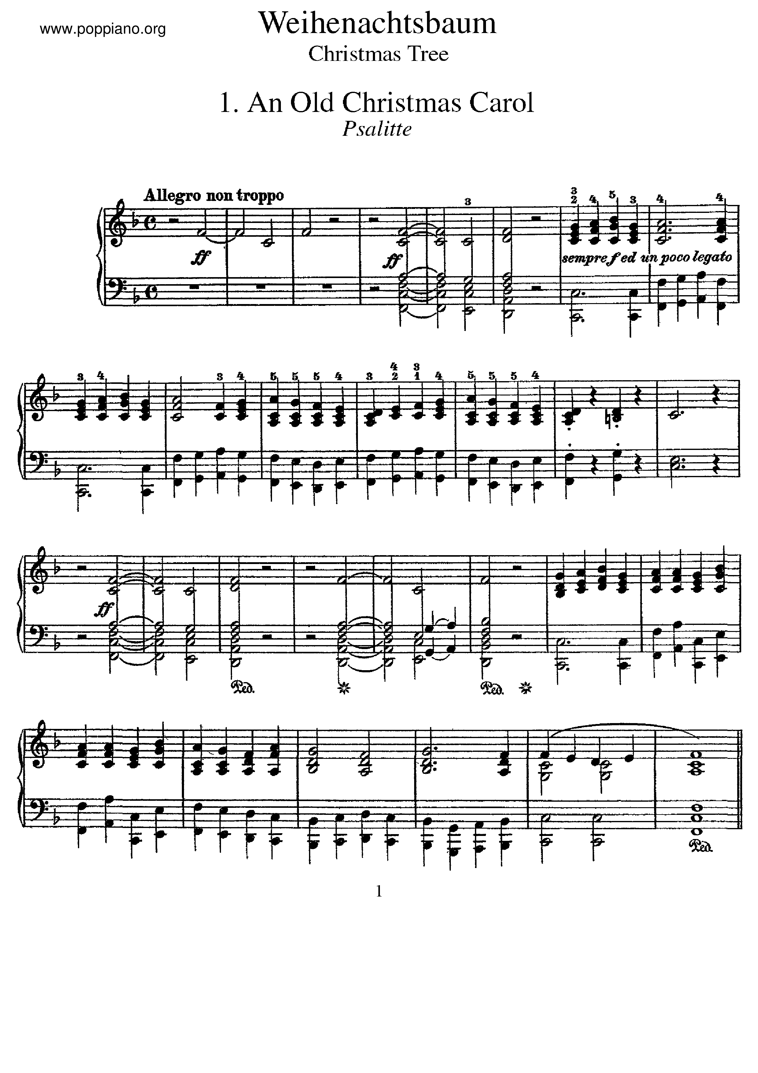 Franz LisztWeihnachtsbaum, S.186 琴譜pdf香港流行鋼琴協會琴譜下載 ★