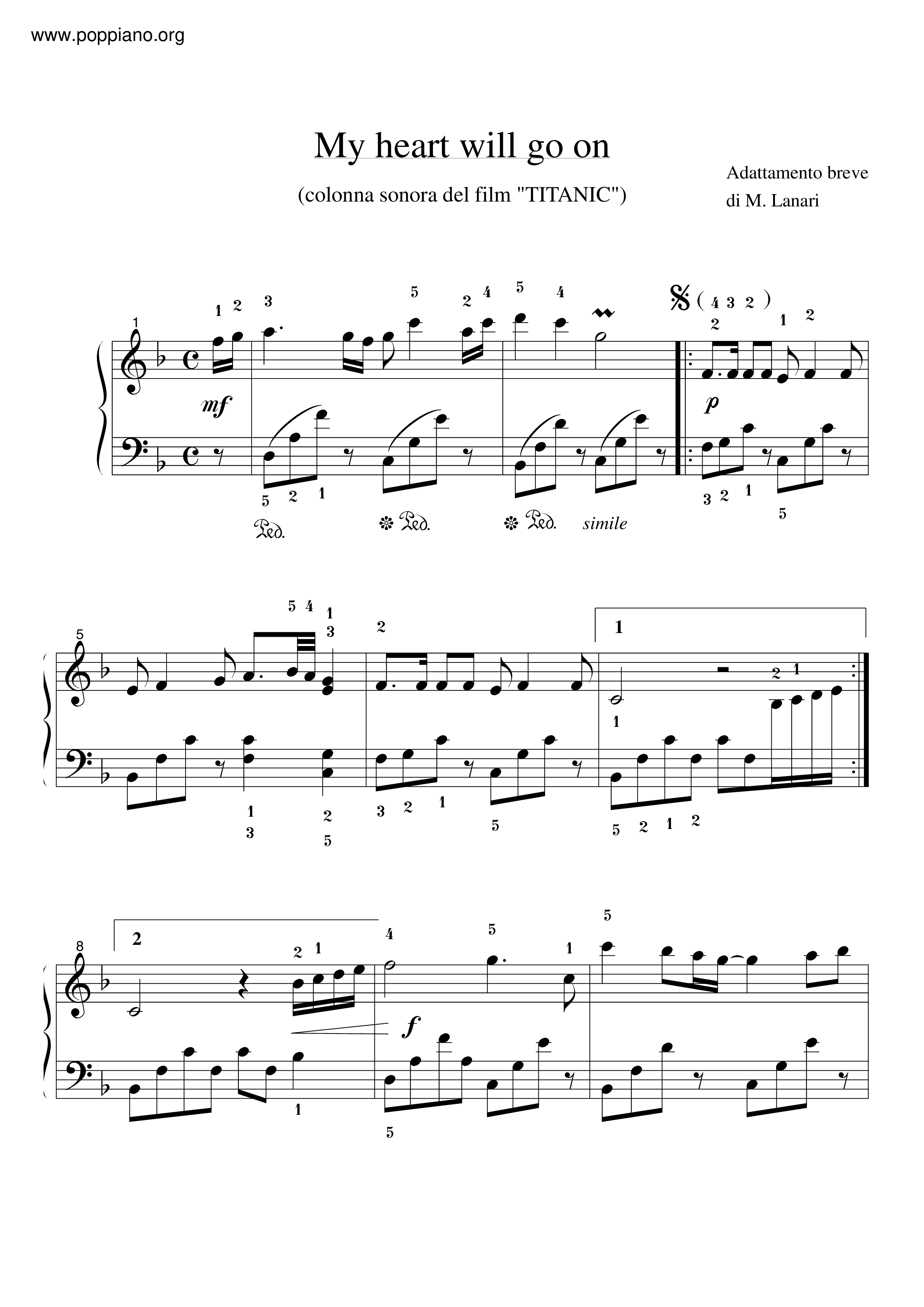 Celine Dion My Heart Will Go On Love Theme From Titanic Pdf