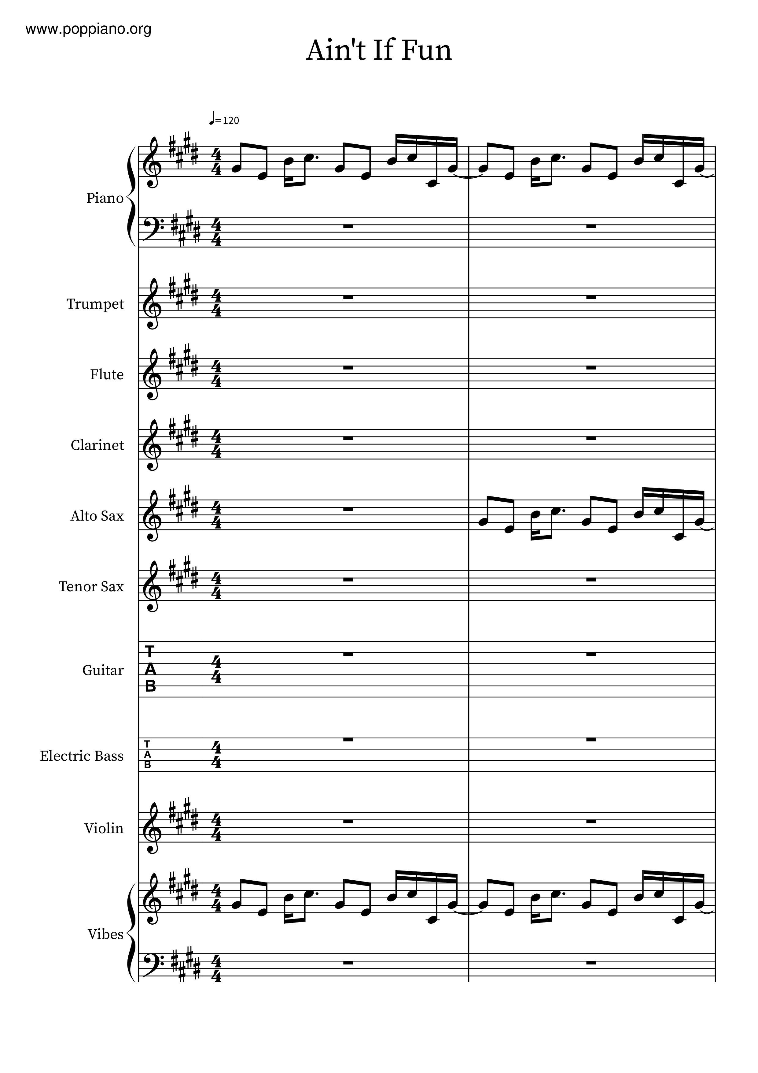 Paramore-Ain't It Fun 琴譜pdf-香港流行鋼琴協會琴譜下載 ★