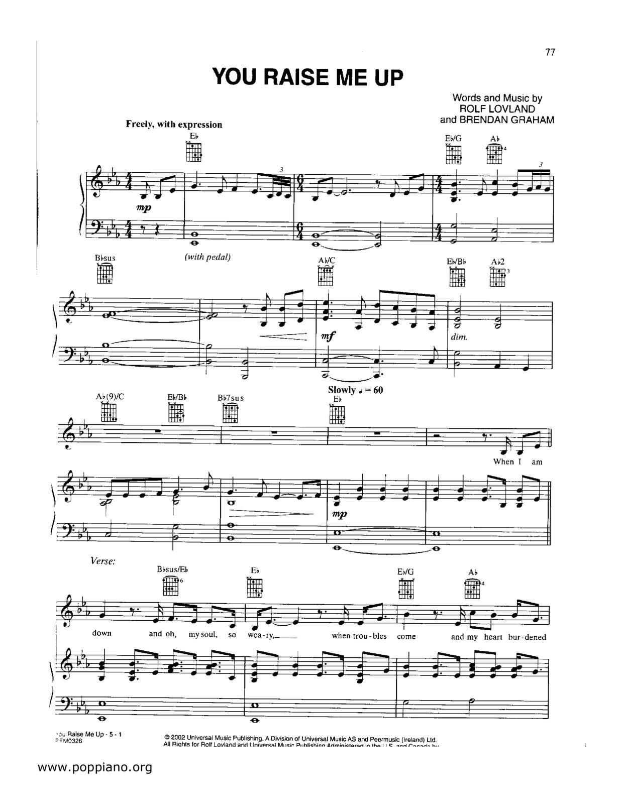 Westlife You Raise Me Up Sheet Music Notes Chords Download Printable Violin Solo Pdf Score Sku