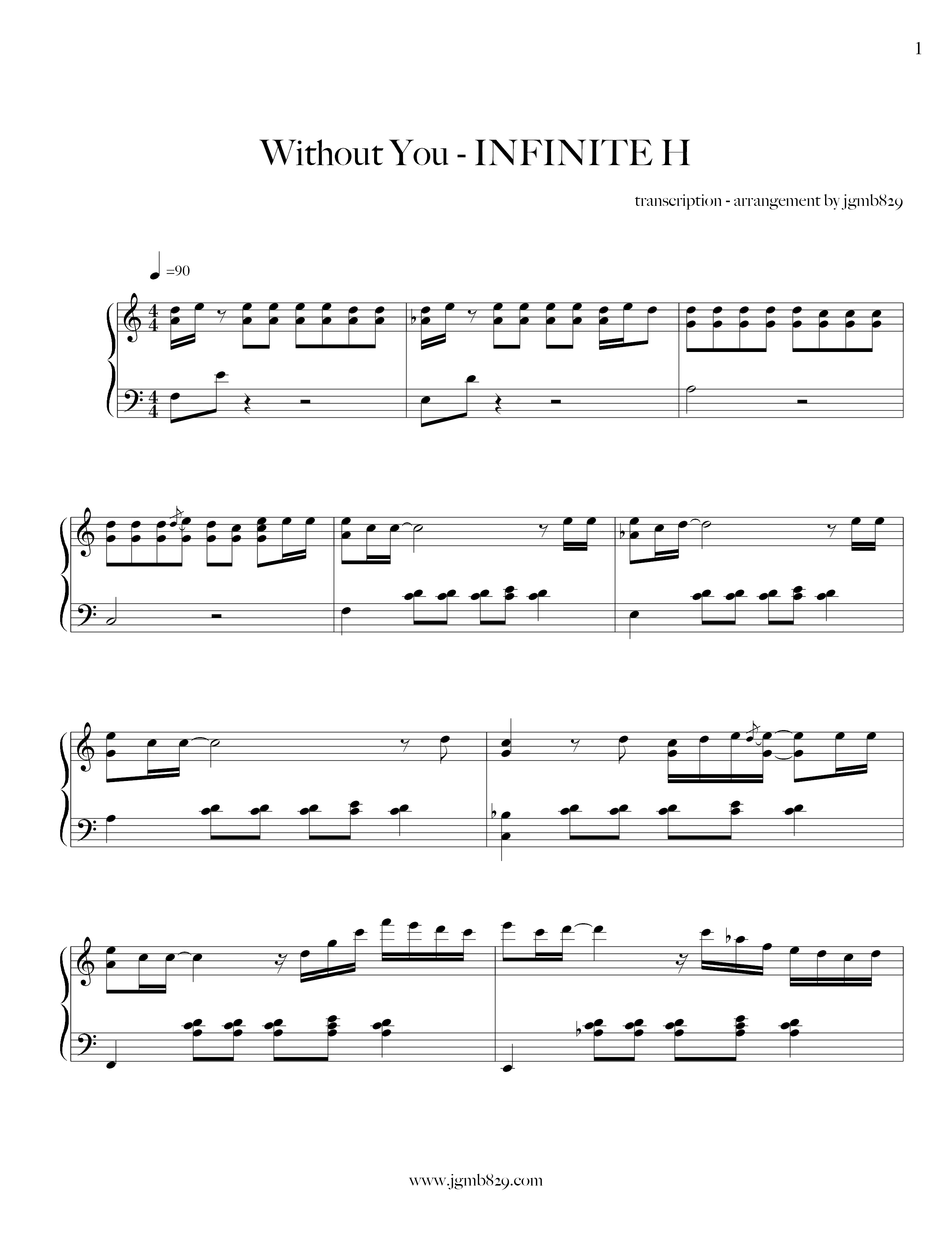 Without Youall Versions Sheet Music Piano Score Free Pdf Download Hk Pop Piano Academy