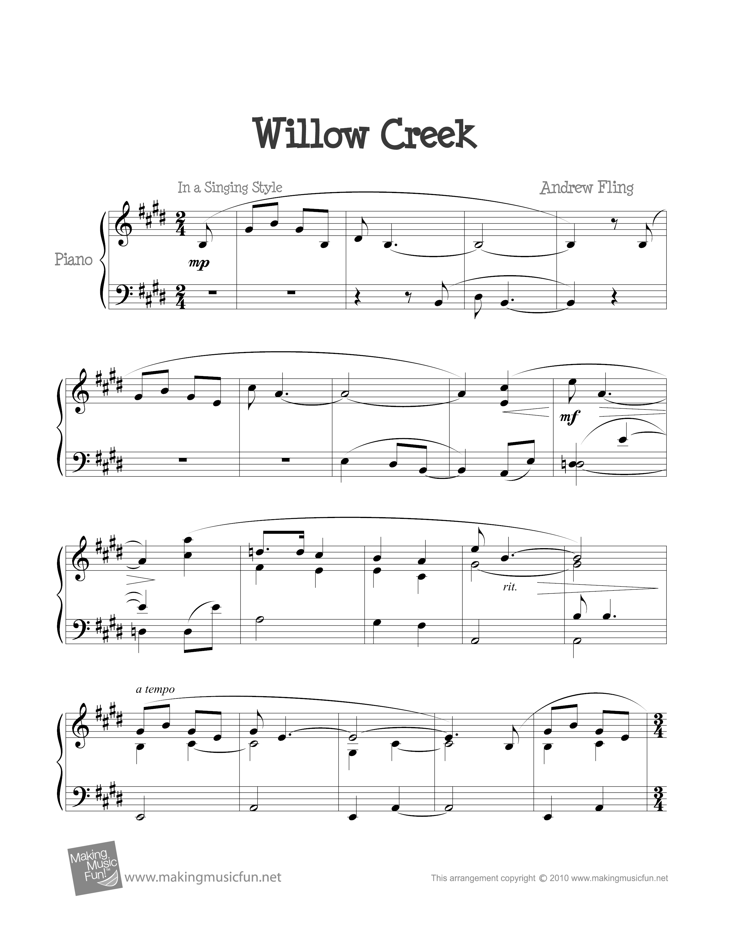 Willow Creek琴谱