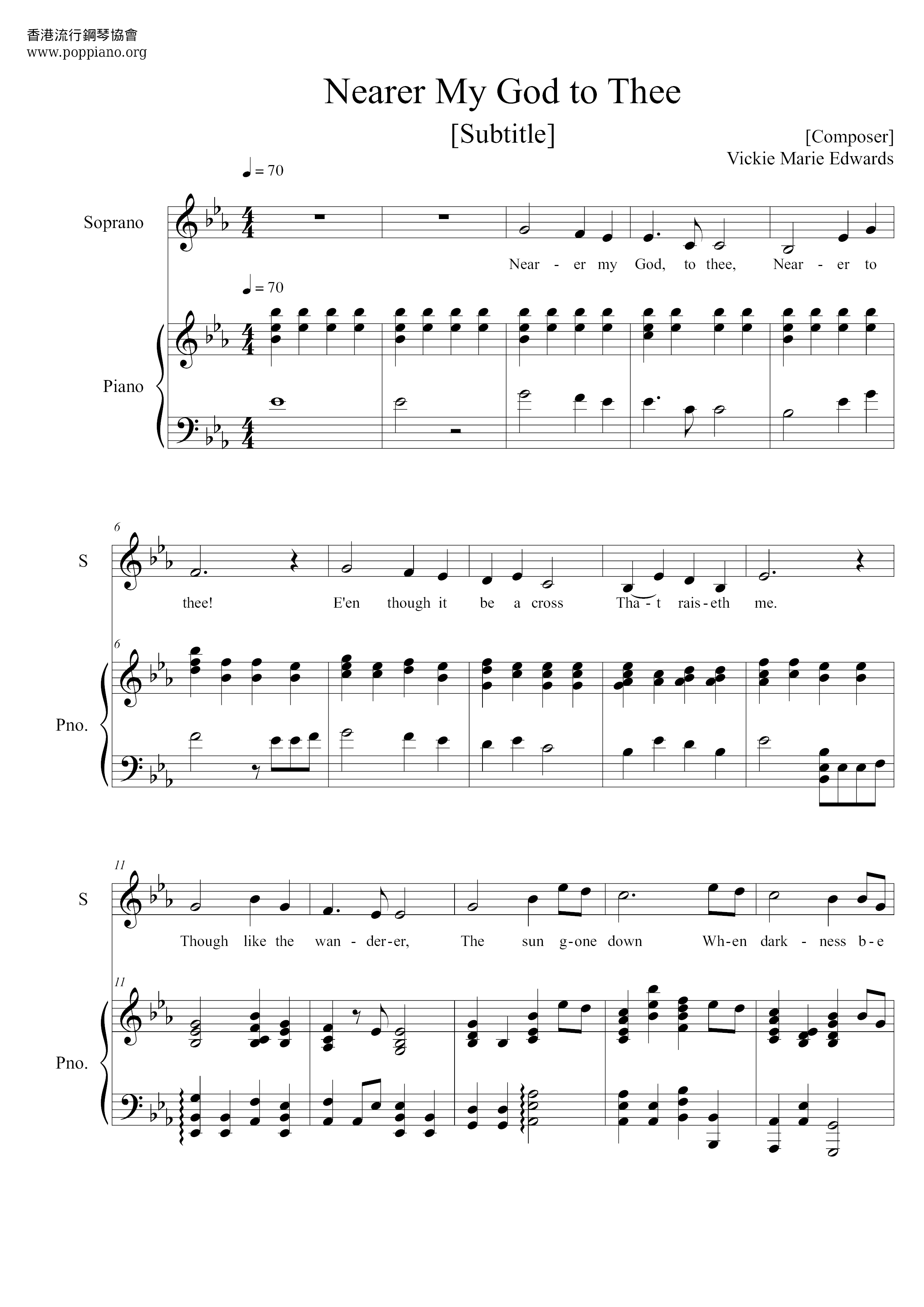 Hymn Nearer My God To Thee Close To The Lord Sheet Music Pdf Free Score Download - my god nearer to thee roblox id