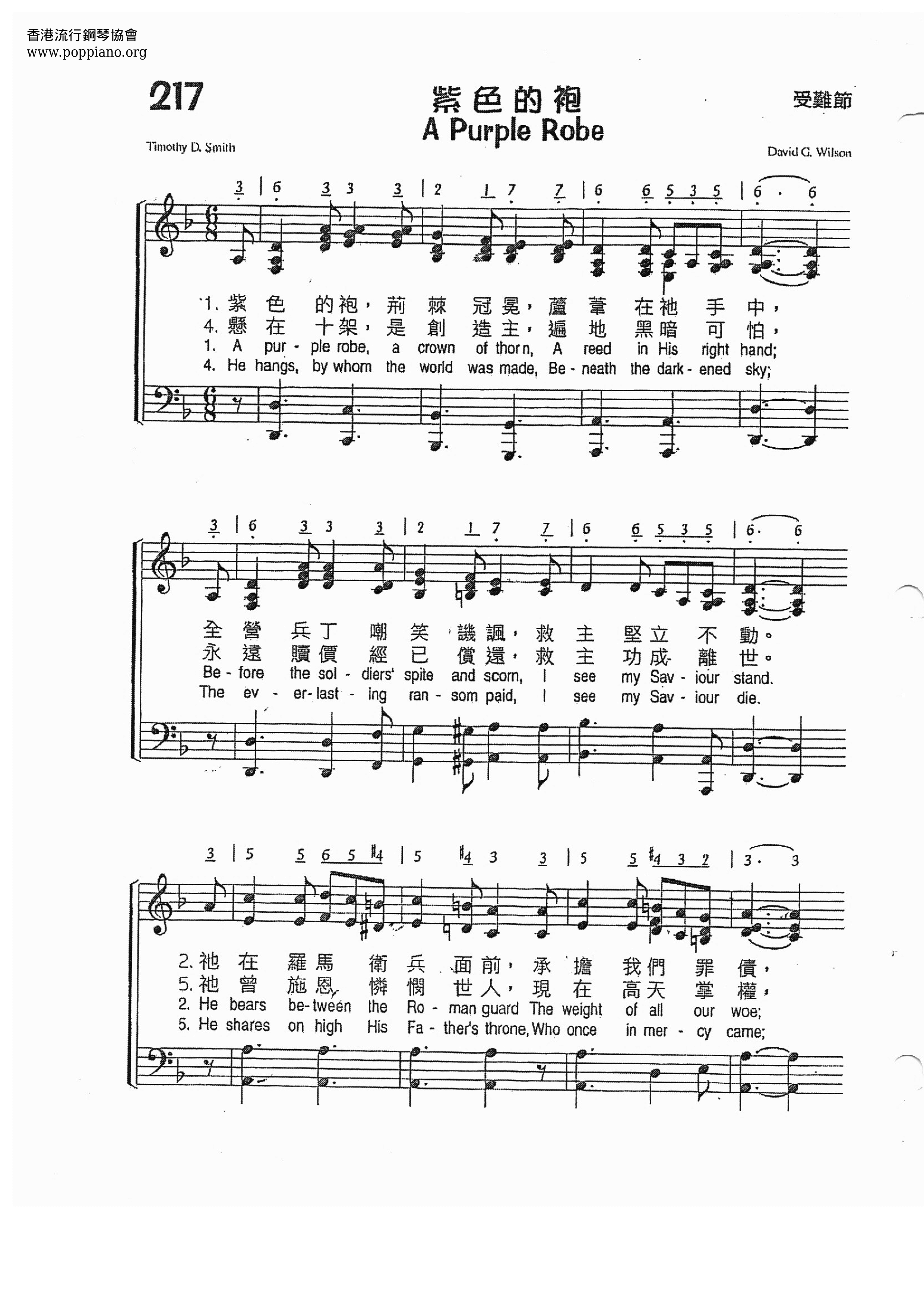 Hymn A Purple Robe Sheet Music Pdf Free Score Download