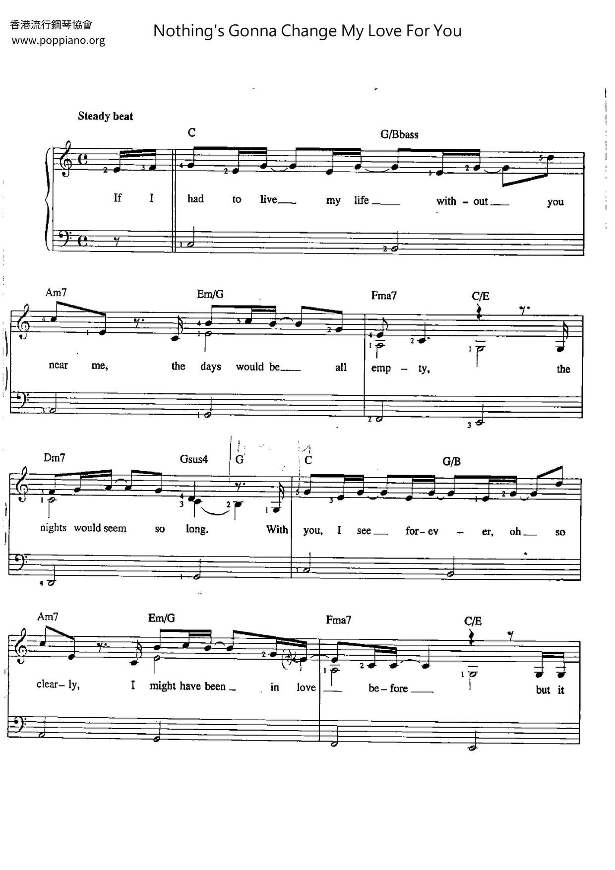 George Benson Nothing S Gonna Change My Love For You Sheet Music Pdf Free Score Download