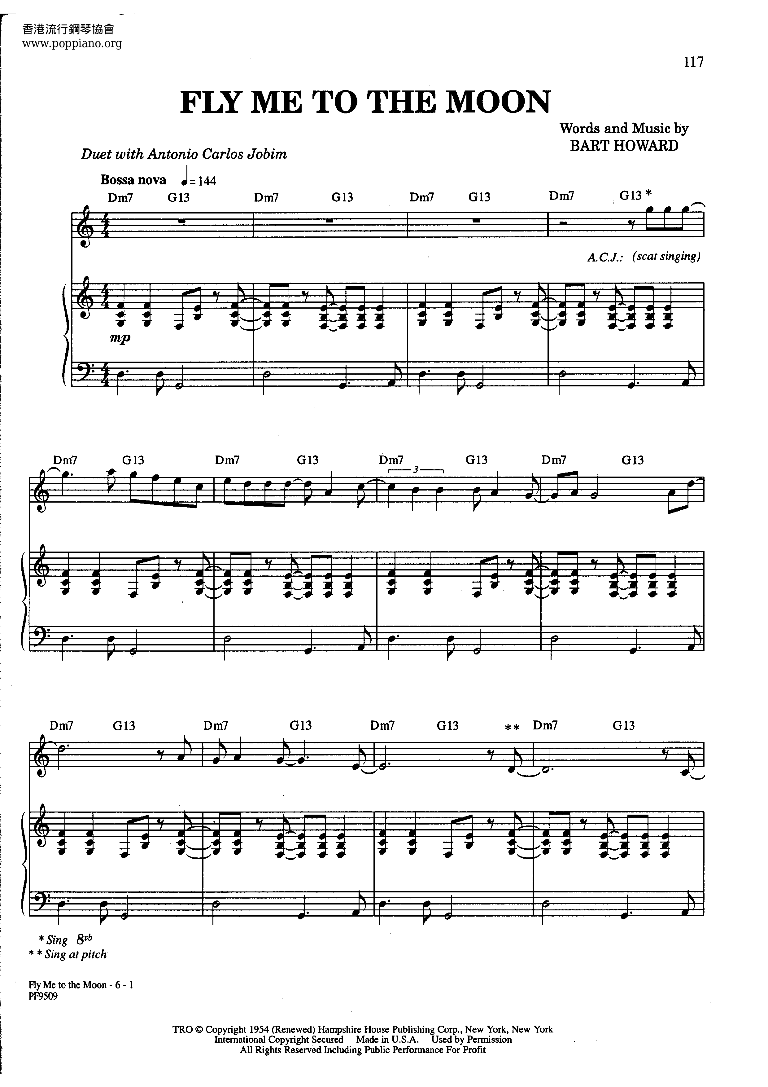 Frank SinatraFly Me To The Moon (In Other Words) Sheet Music pdf