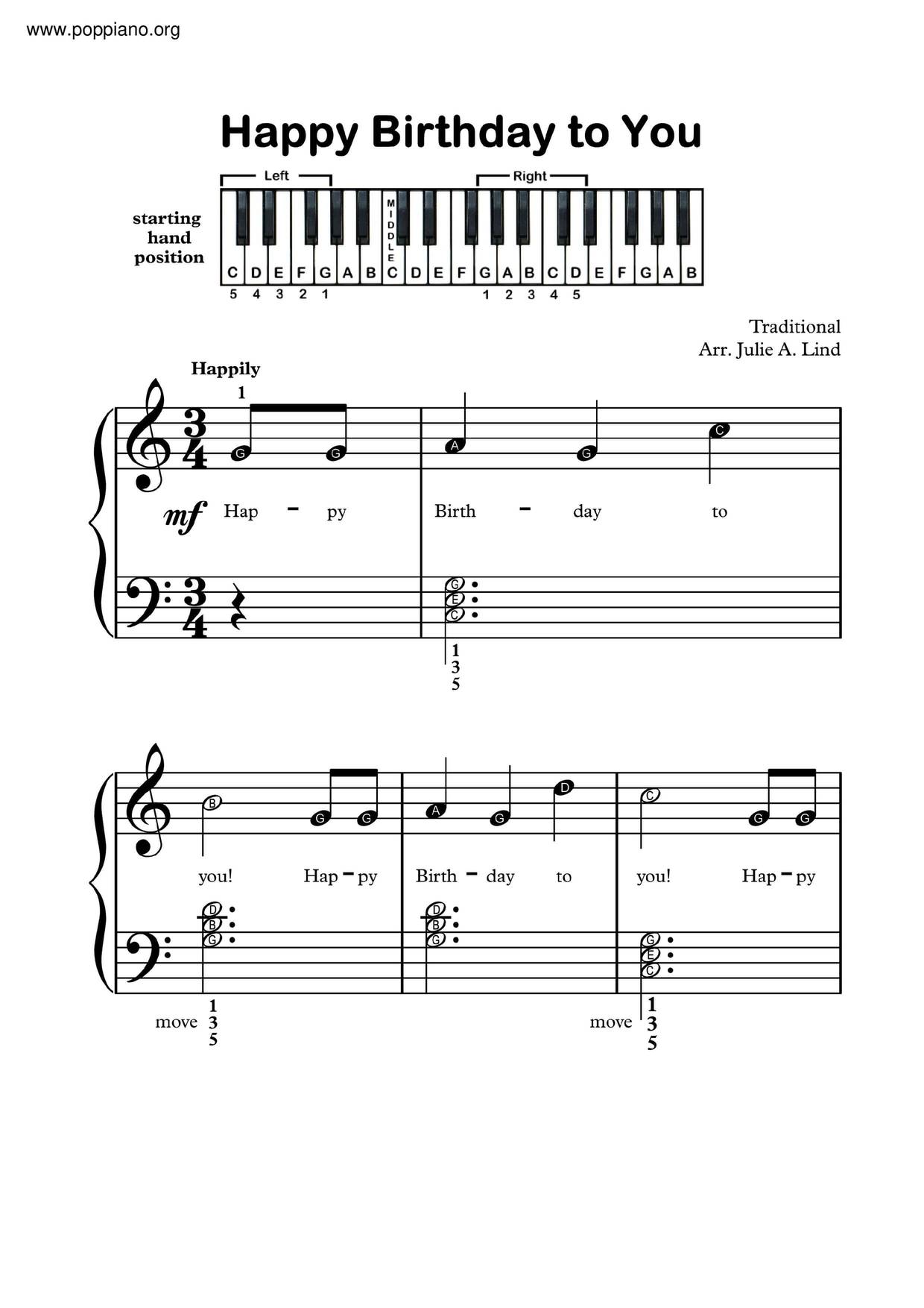 Happy Birthday Piano Sheet Music Printable