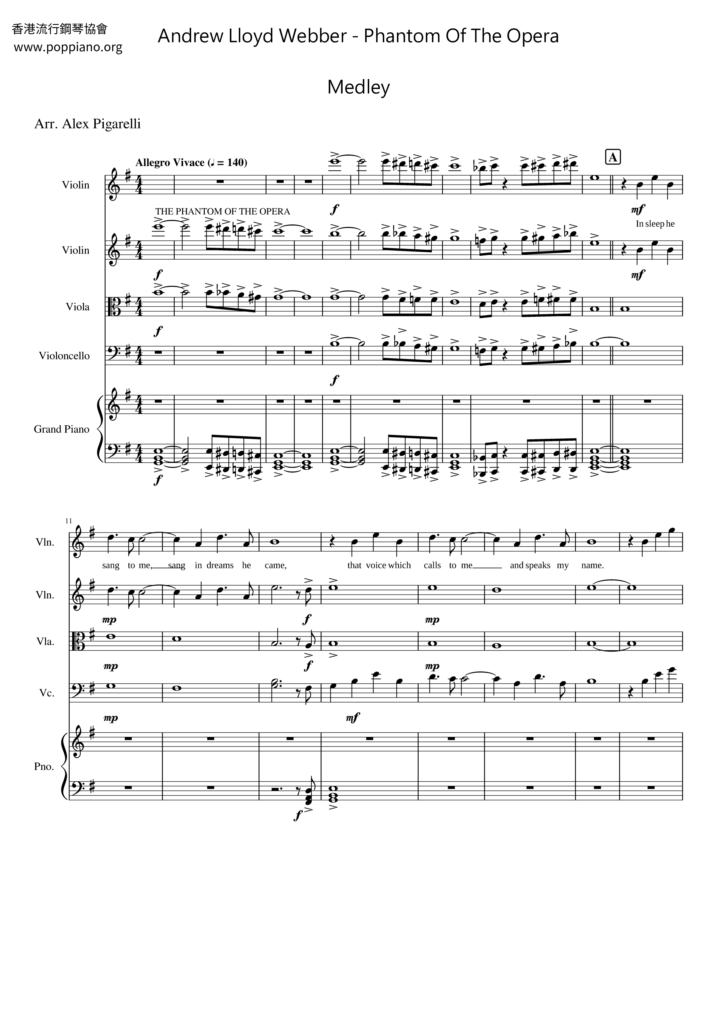 Phantom Of The Opera Sheet Music Pdf Free Selections From Phantom Of The Opera Piano By Andrew