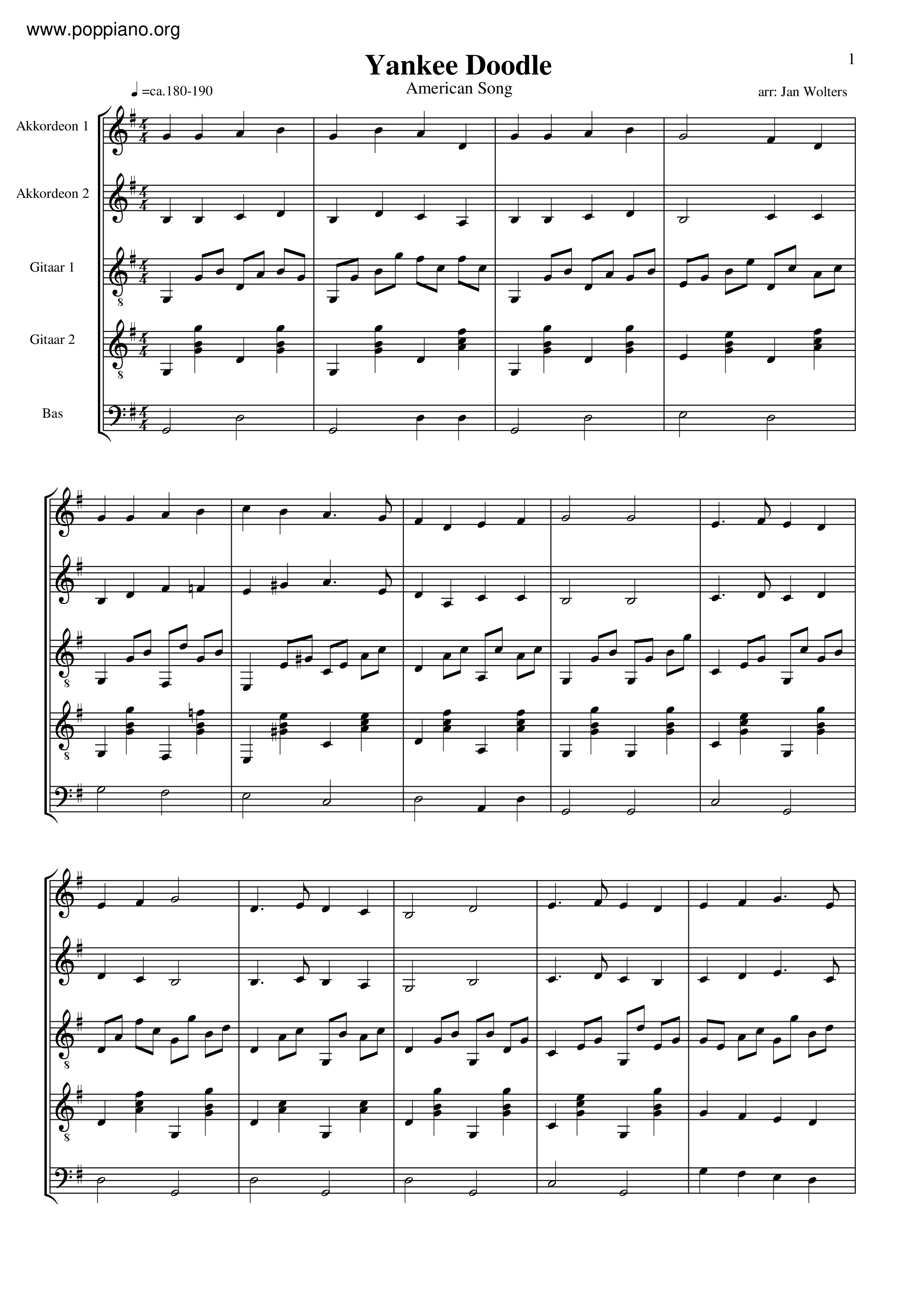 Kid Songs Yankee Doodle Sheet Music Pdf 童謡 Free Score Download