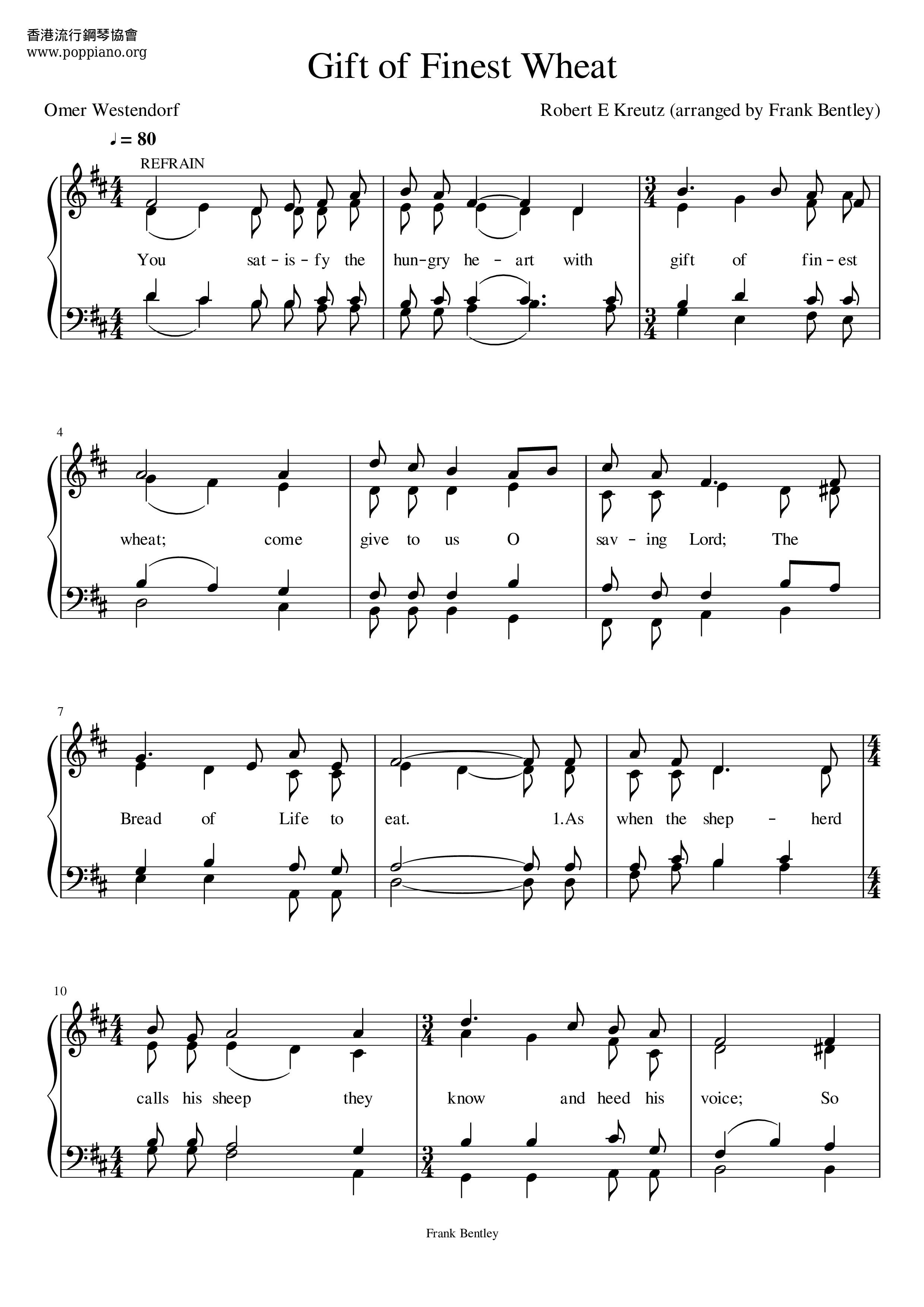 Hymn Gift Of Finest Wheat Sheet Music Pdf Free Score Download