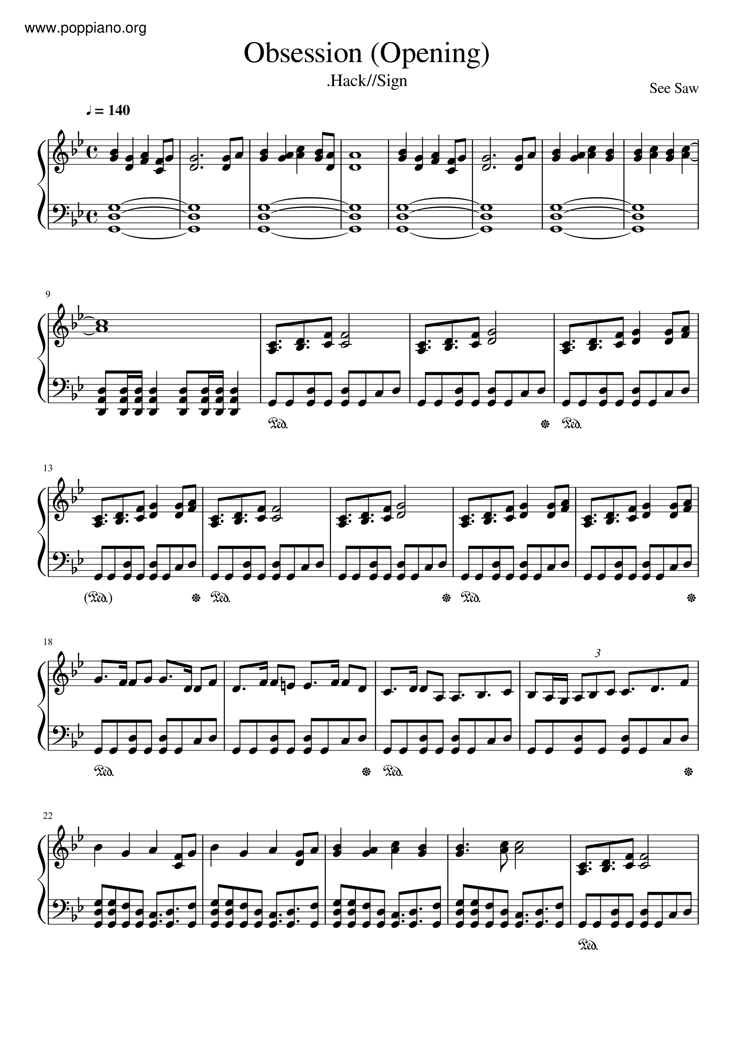 Hack Sign Obsession Sheet Music Pdf Free Score Download