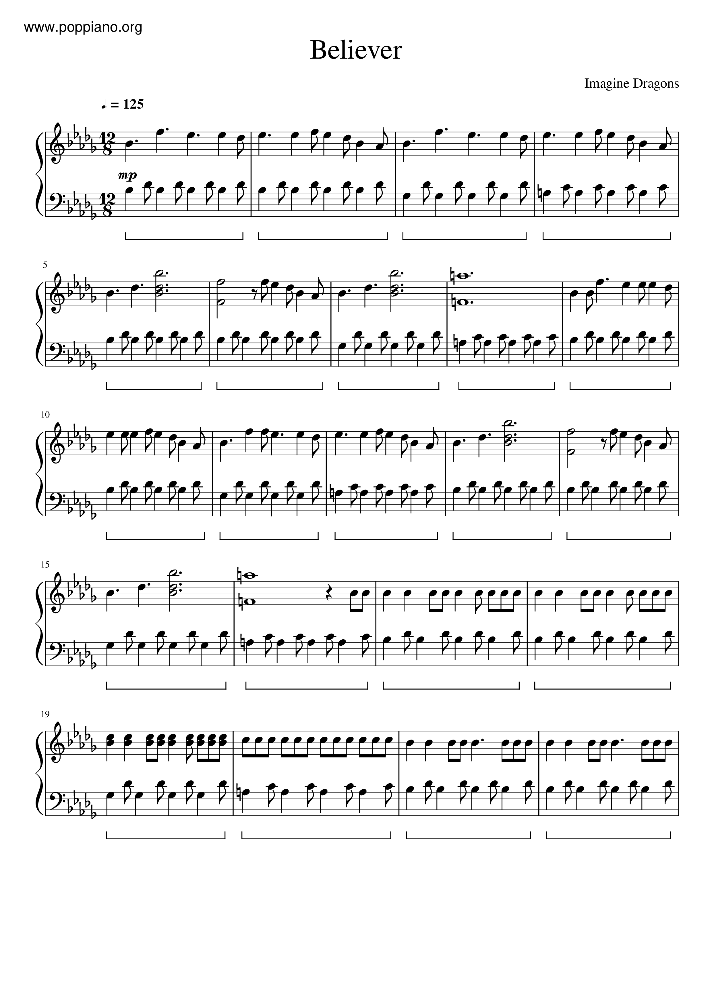 Believerall Versions Sheet Music Piano Score Free Pdf Download Hk Pop Piano Academy