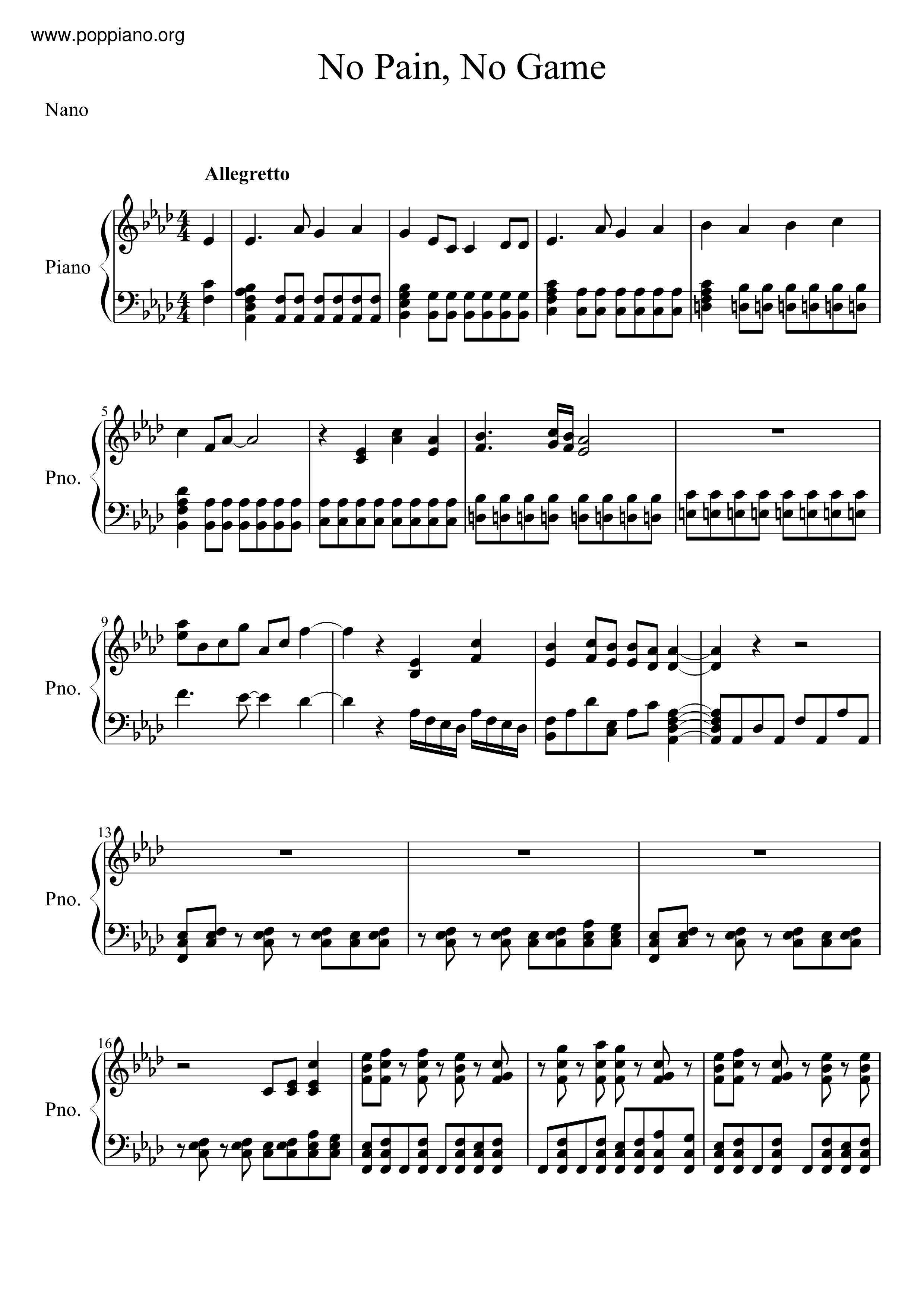 Btooom No Pain No Game Sheet Music Pdf Free Score Download