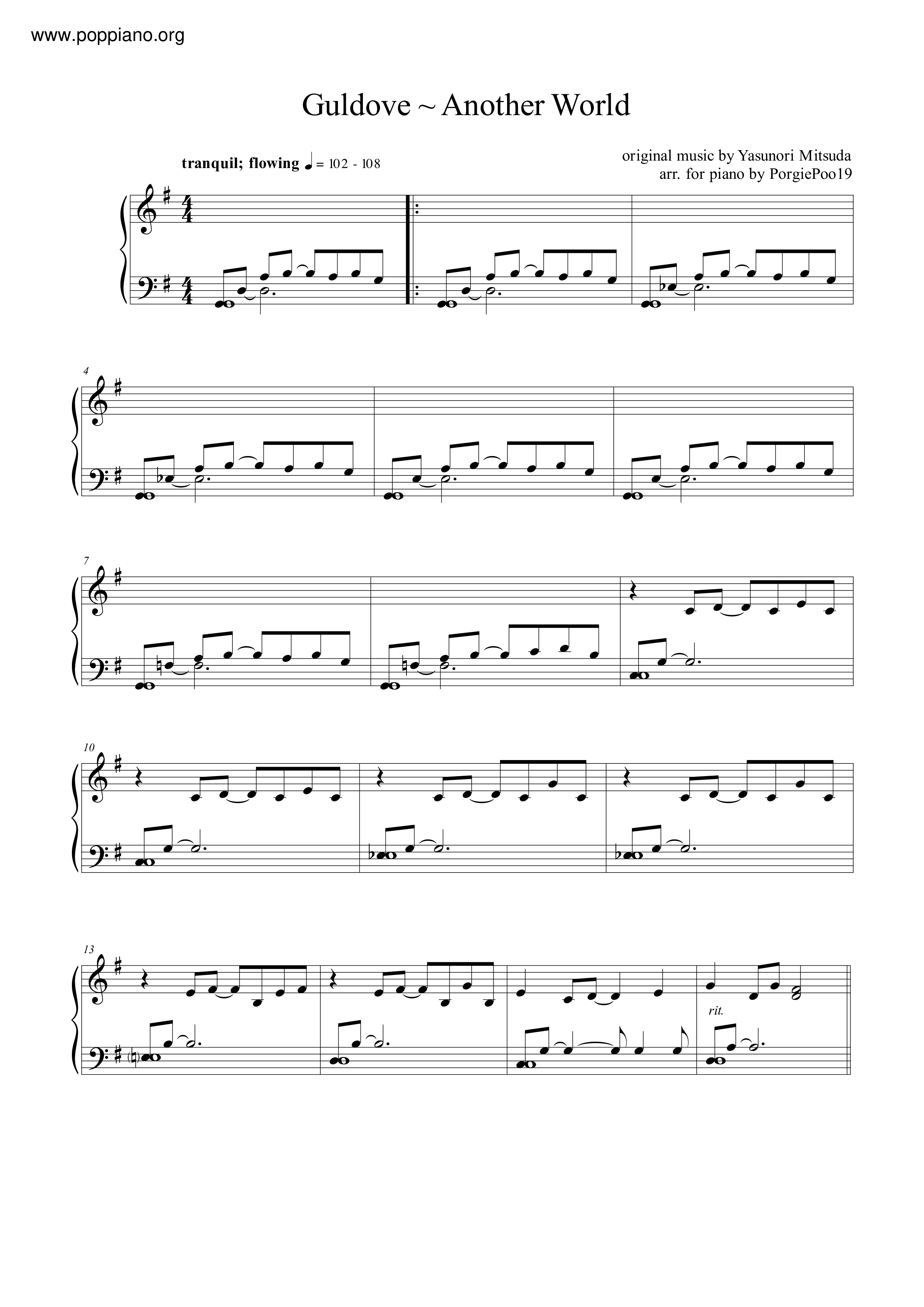 クロノ クロス Guldove ピアノ譜pdf 香港ポップピアノ協会 無料pdf楽譜ダウンロード Gakufu