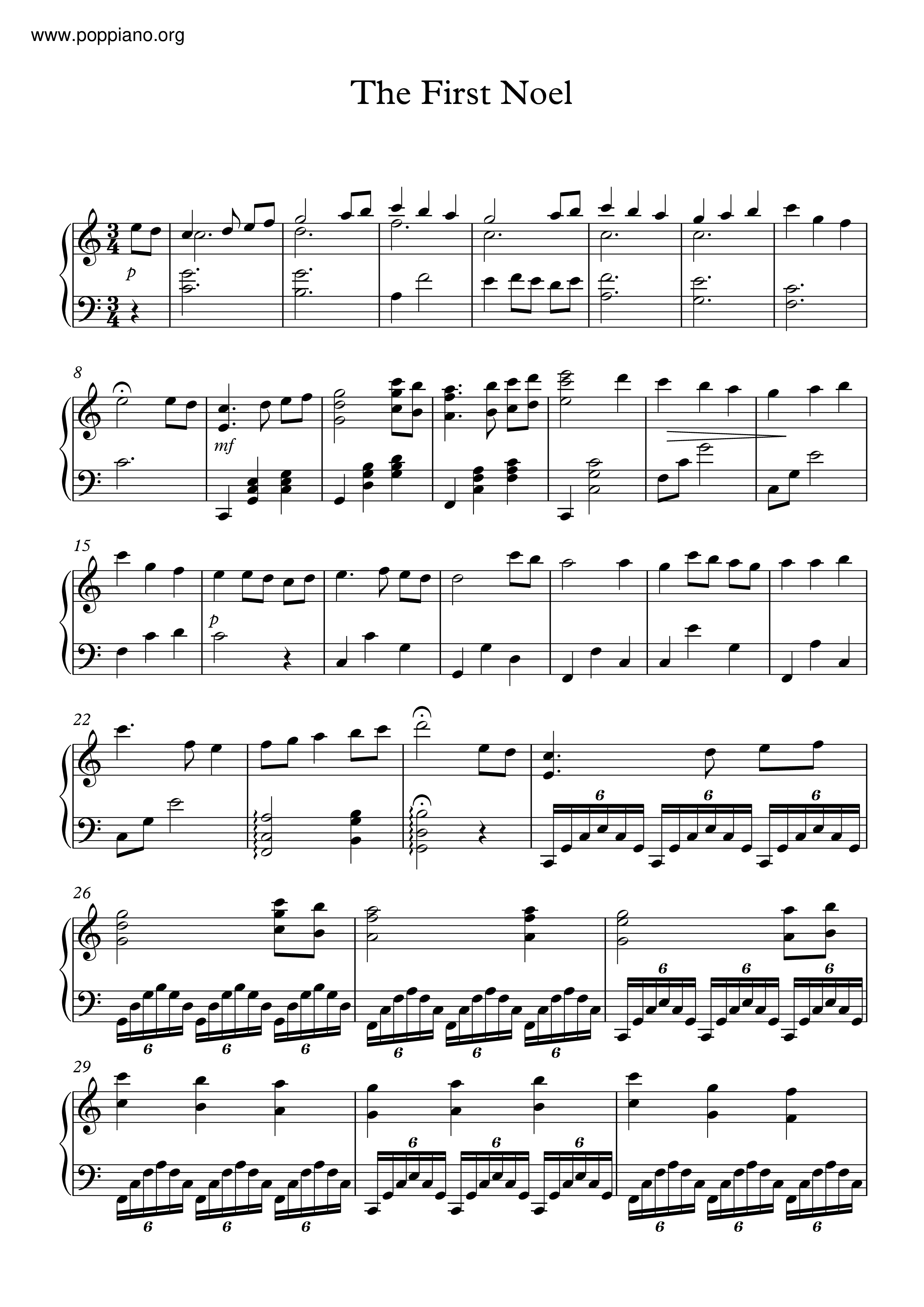 Hymn The First Noel Sheet Music Pdf Free Score Download
