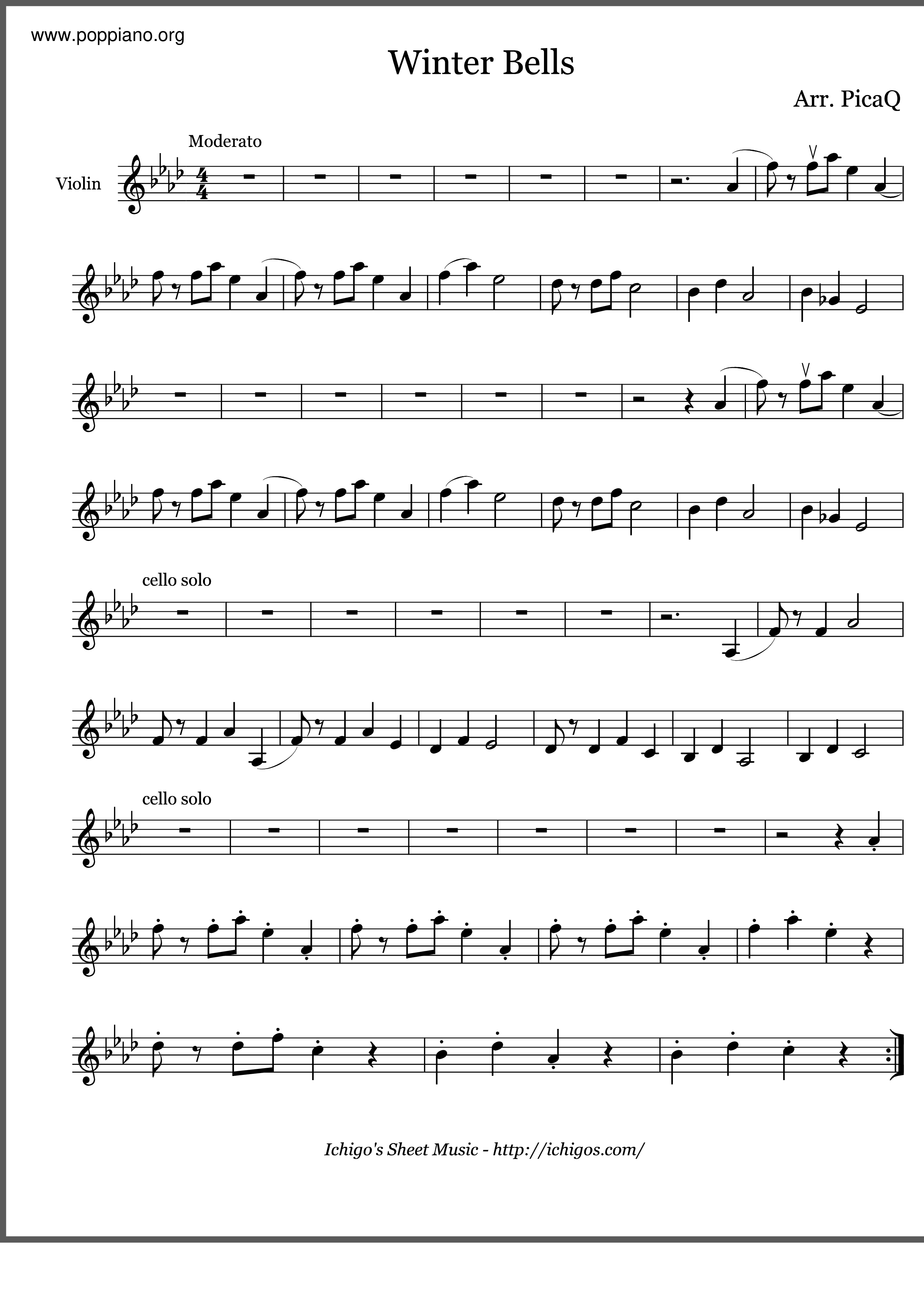 Orisinal Winter Bells Sheet Music Pdf Free Score Download