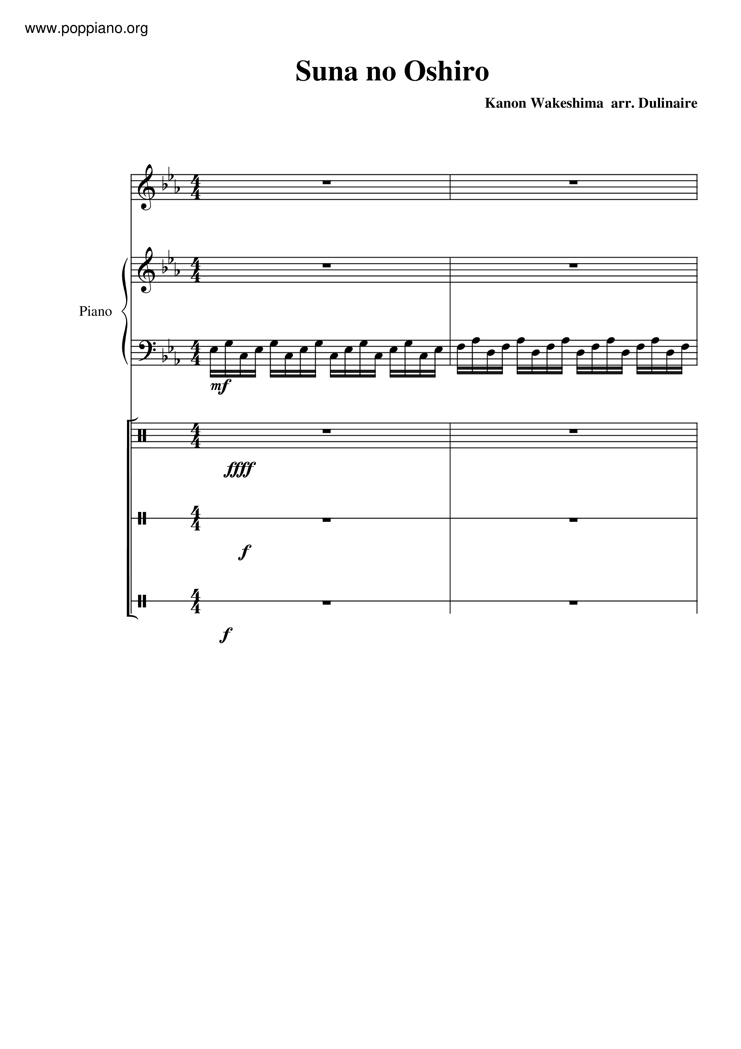 Vampire Knight Suna No Oshiro Sheet Music Pdf Free Score Download