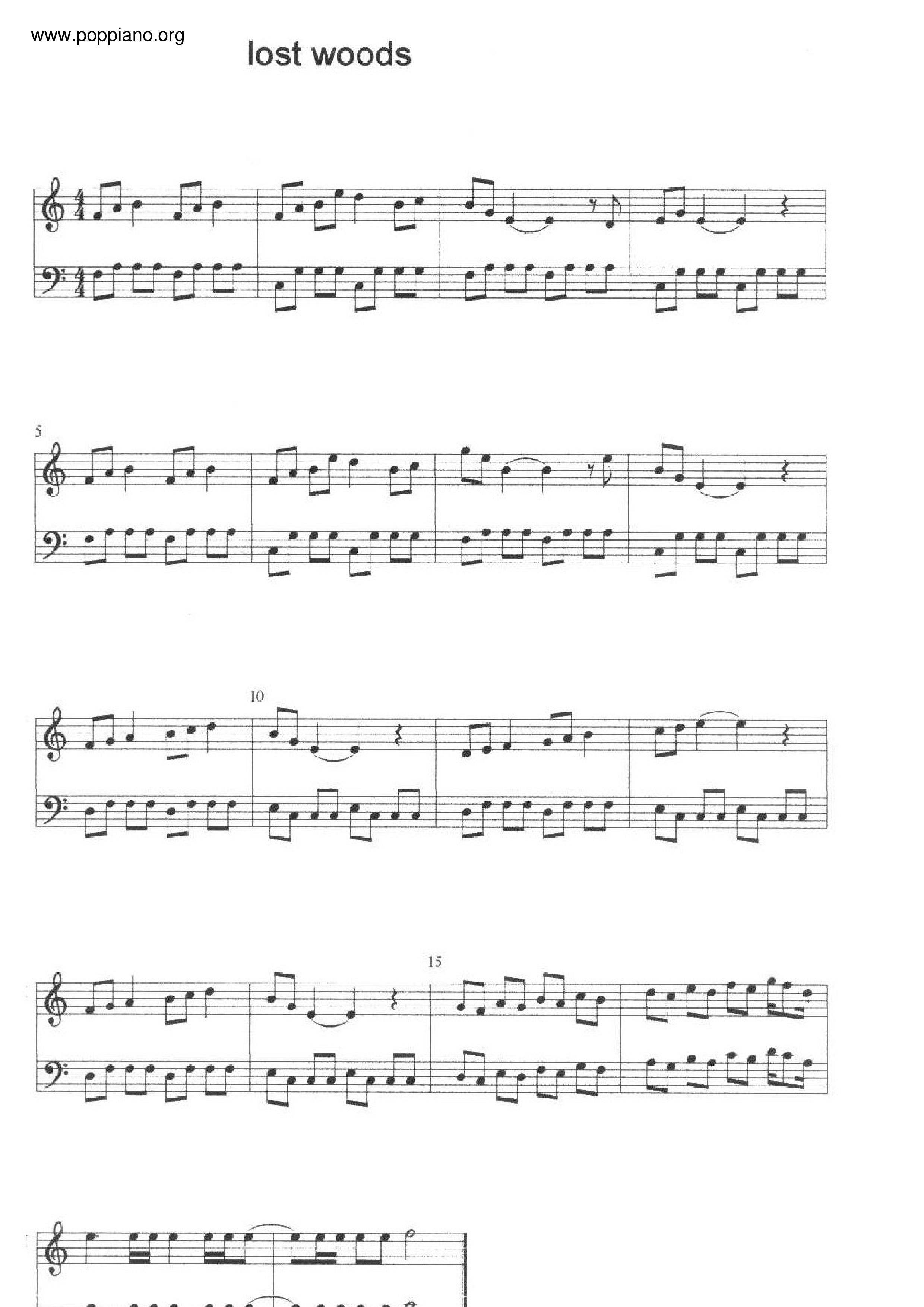 The Legend Of Zelda Ocarina Of Time Lost Woods Theme Sheet Music Pdf Free Score Download ★ 