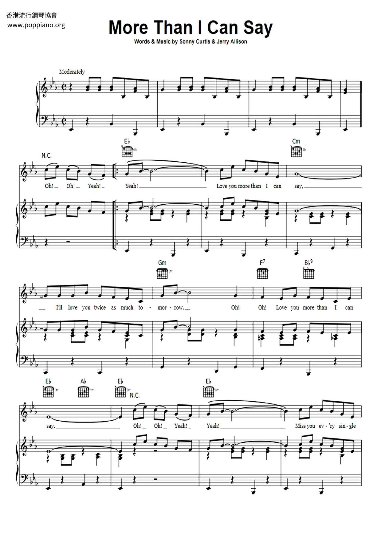 Leo Sayer More Than I Can Say Sheet Music Pdf Free Score Download