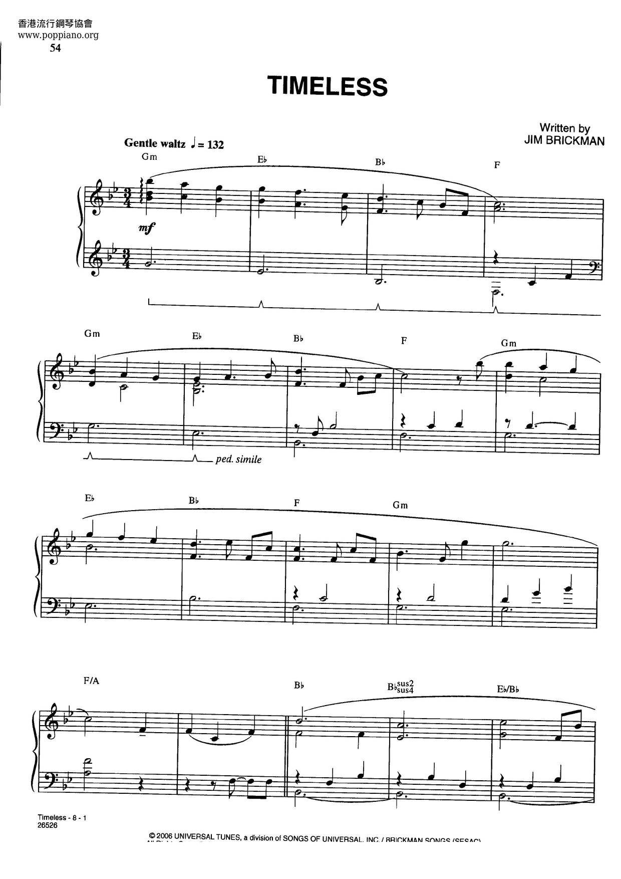 Jim Brickman Timeless Sheet Music Pdf Free Score Download