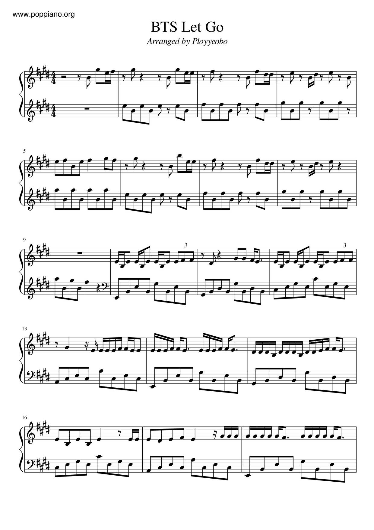 Bts Let Go Sheet Music Pdf Free Score Download