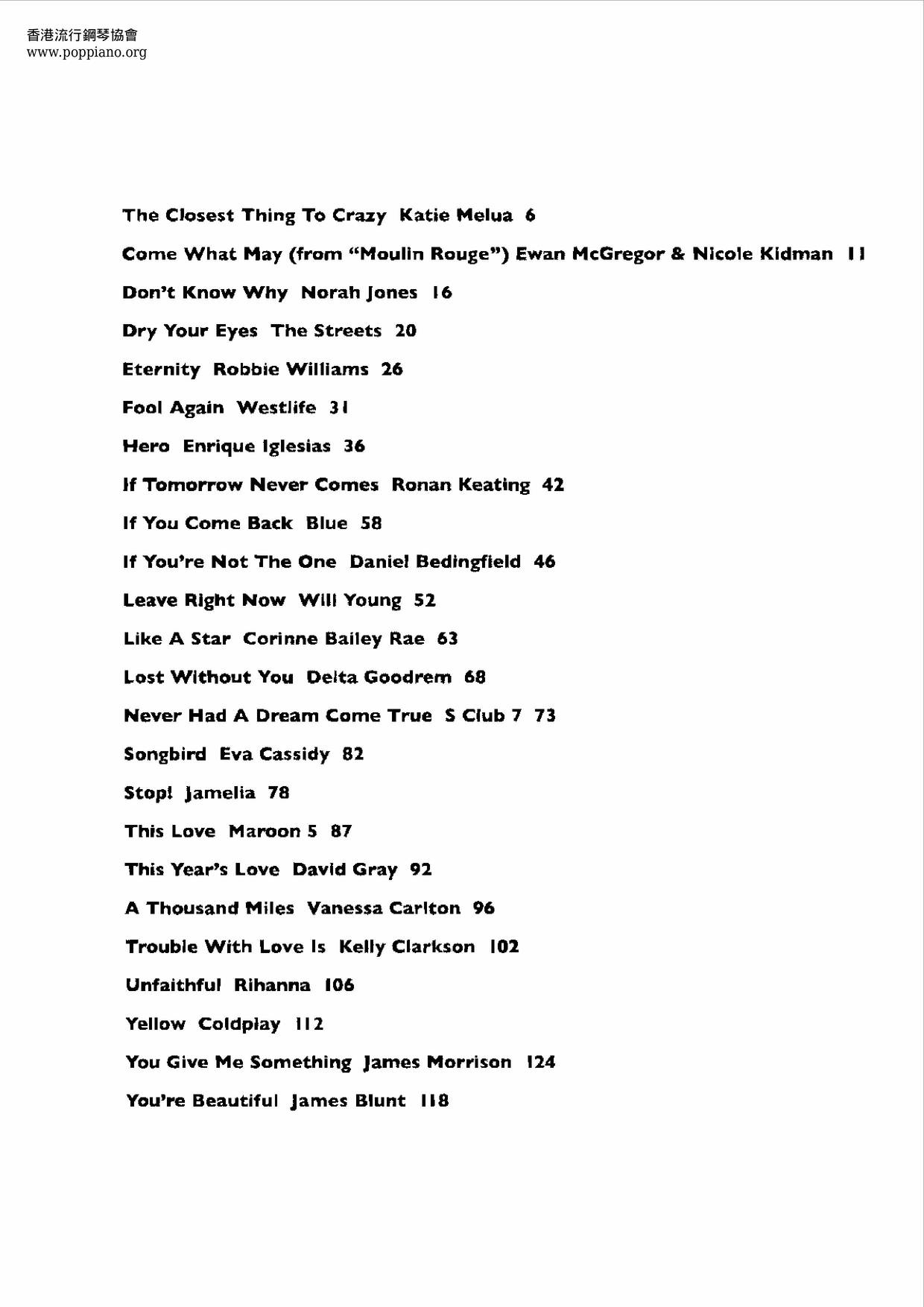 Various ArtistsGreatest Love Songs Of The 21St Century 130 Pages Sheet