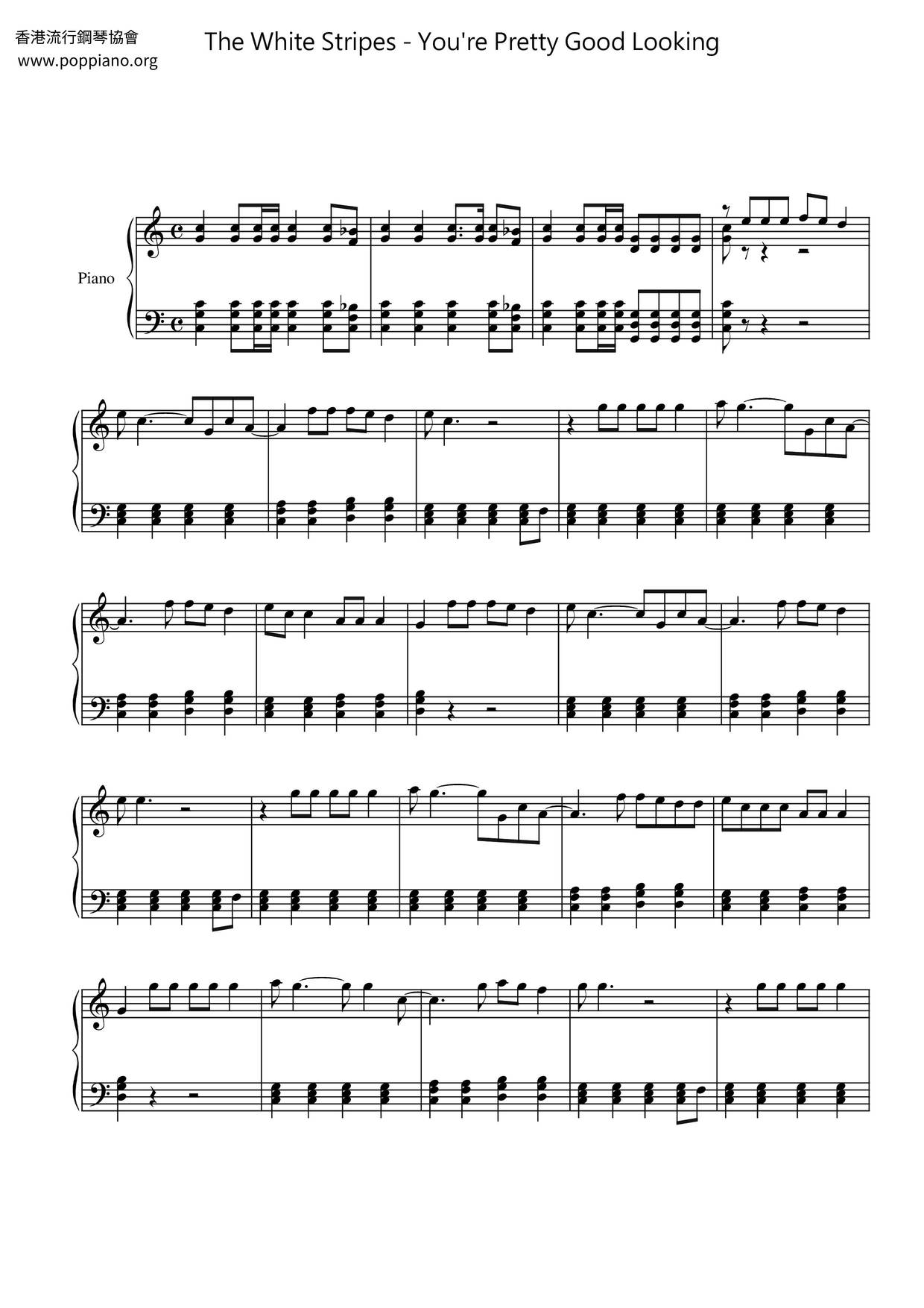 the-white-stripes-you-re-pretty-good-looking-sheet-music-pdf-free