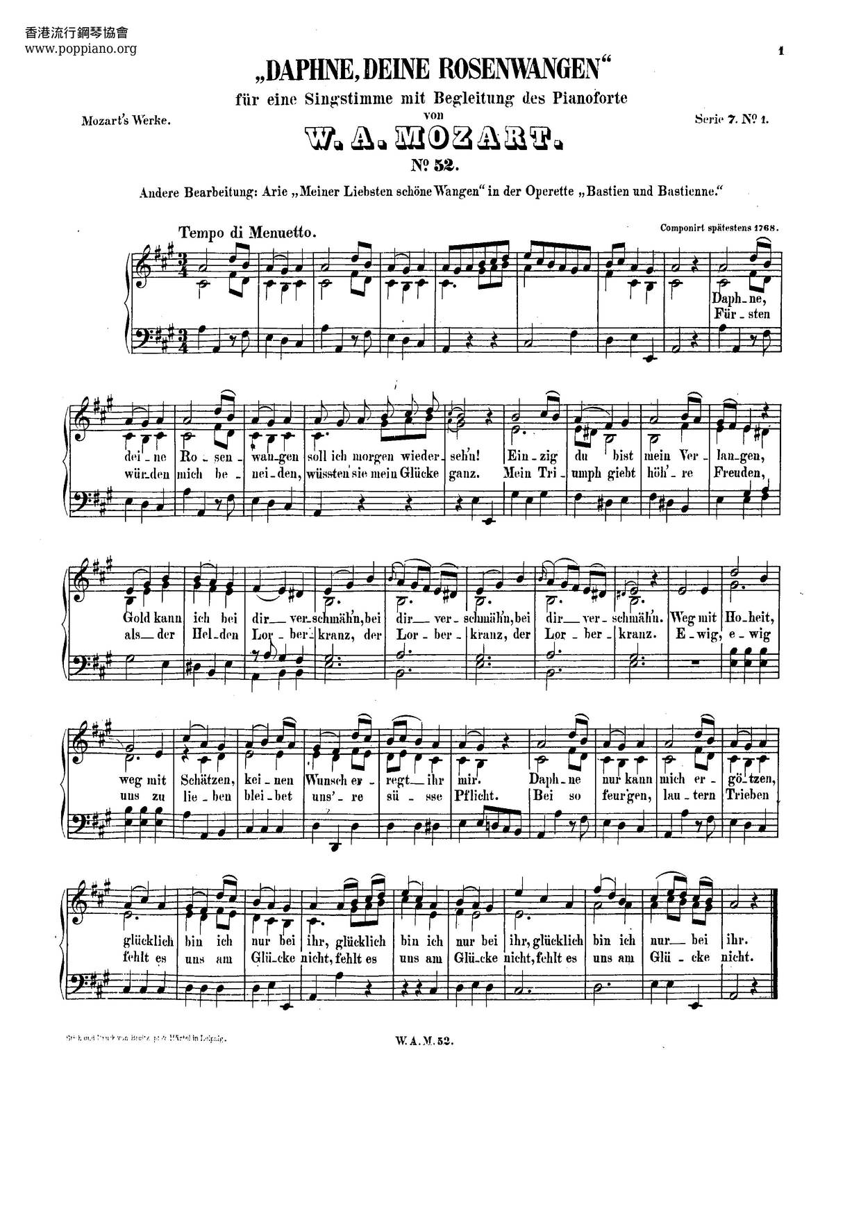 1768 mozart Sheet Music