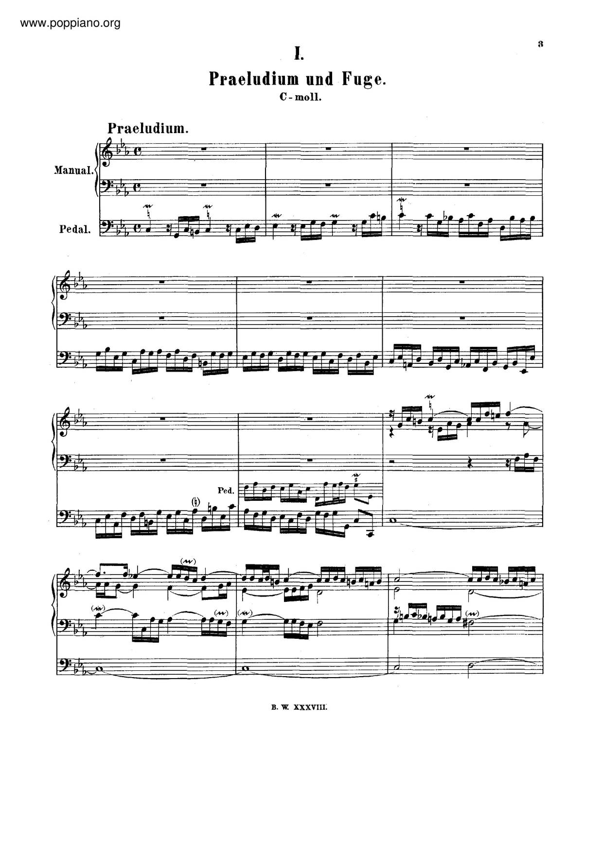 Bach Prelude And Fugue In C Minor Bwv Sheet Music Pdf Free Score Download