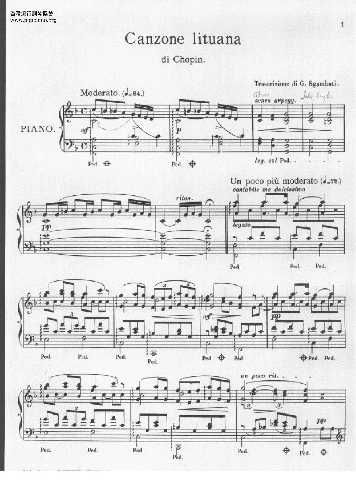 Chopin Songs Op 74 ピアノ譜pdf 香港ポップピアノ協会 無料pdf楽譜ダウンロード Gakufu