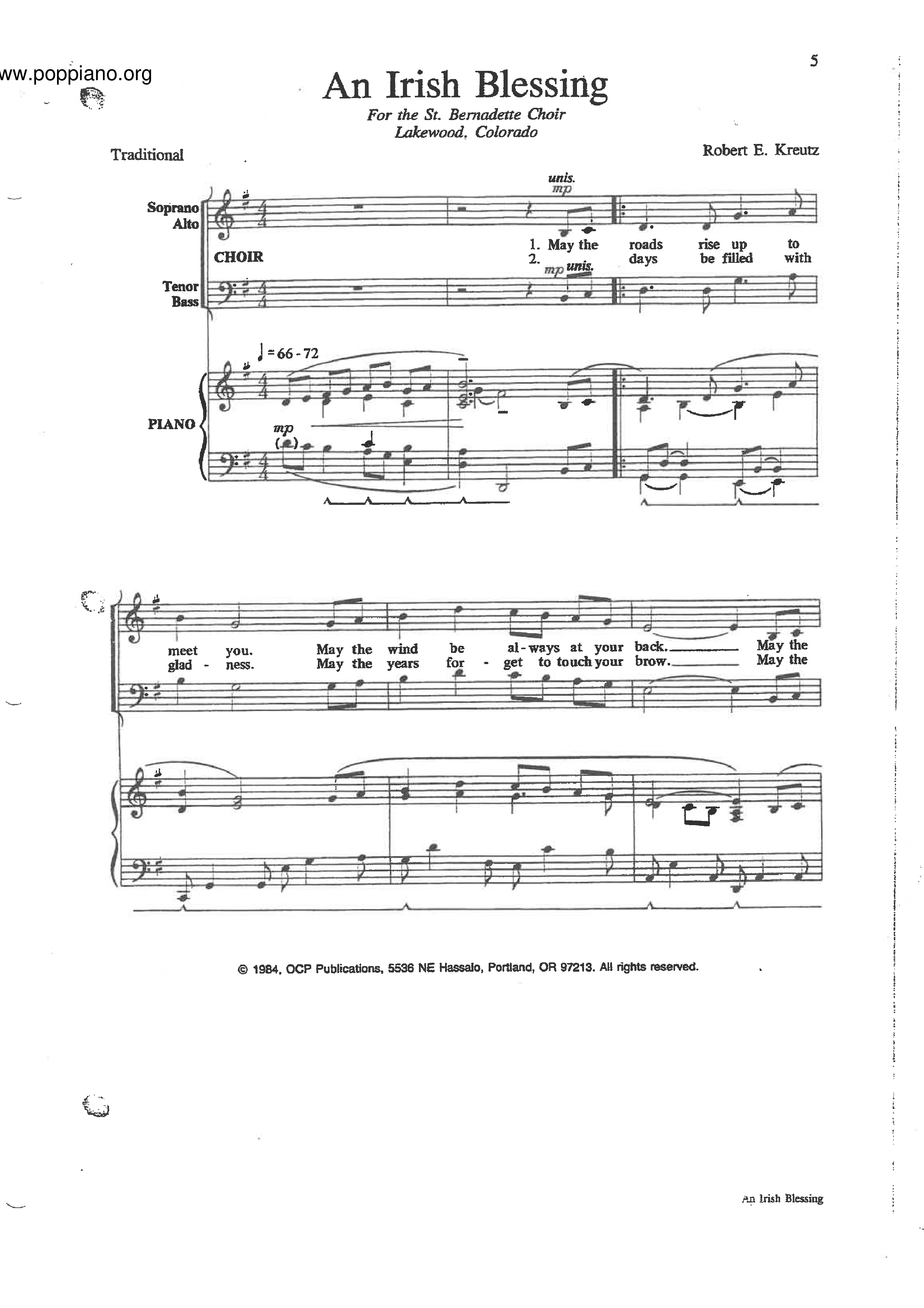 An Irish Blessing琴譜