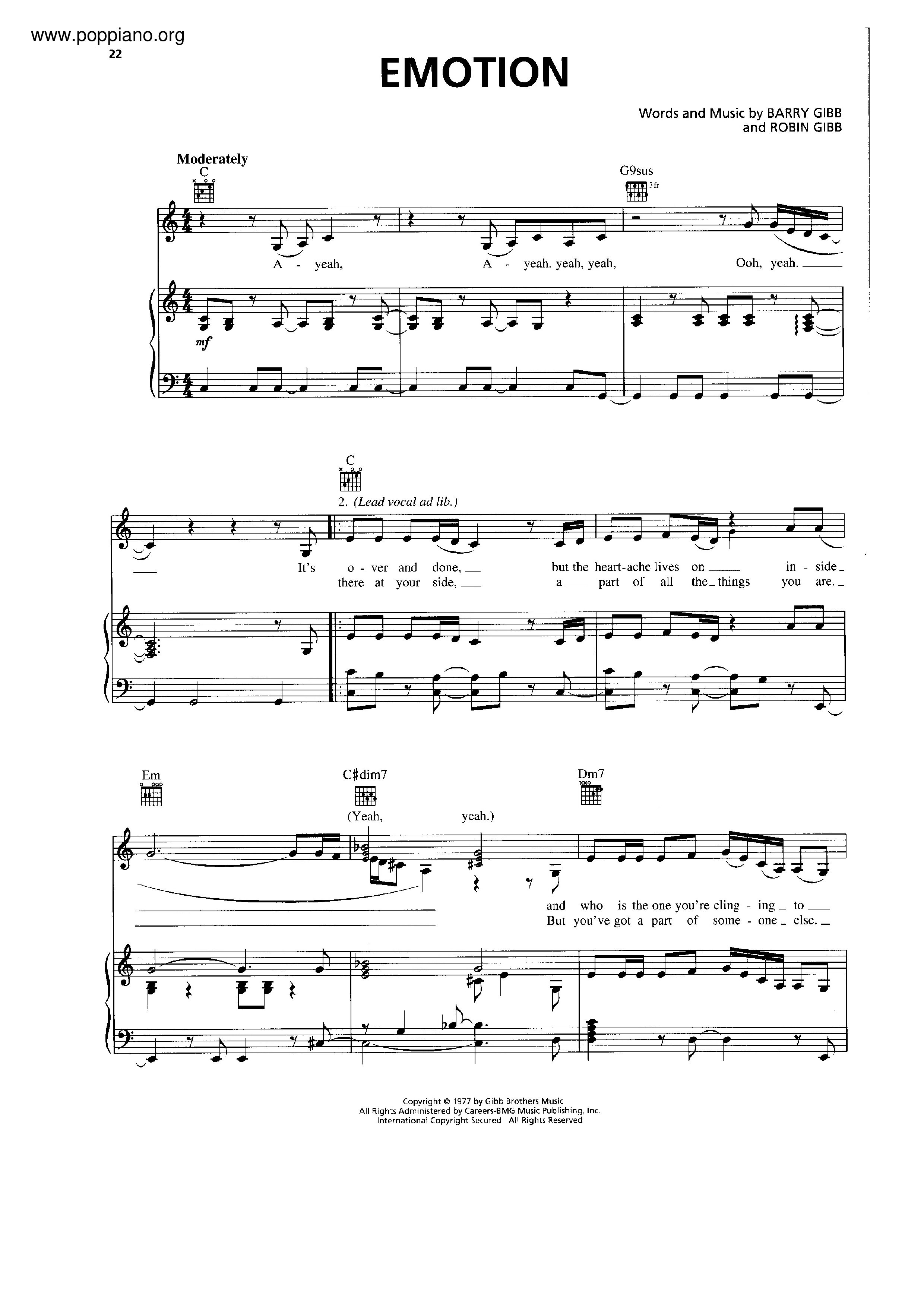 Emotion - Sheet Music / Piano Score Free PDF Download - HK Pop Piano ...