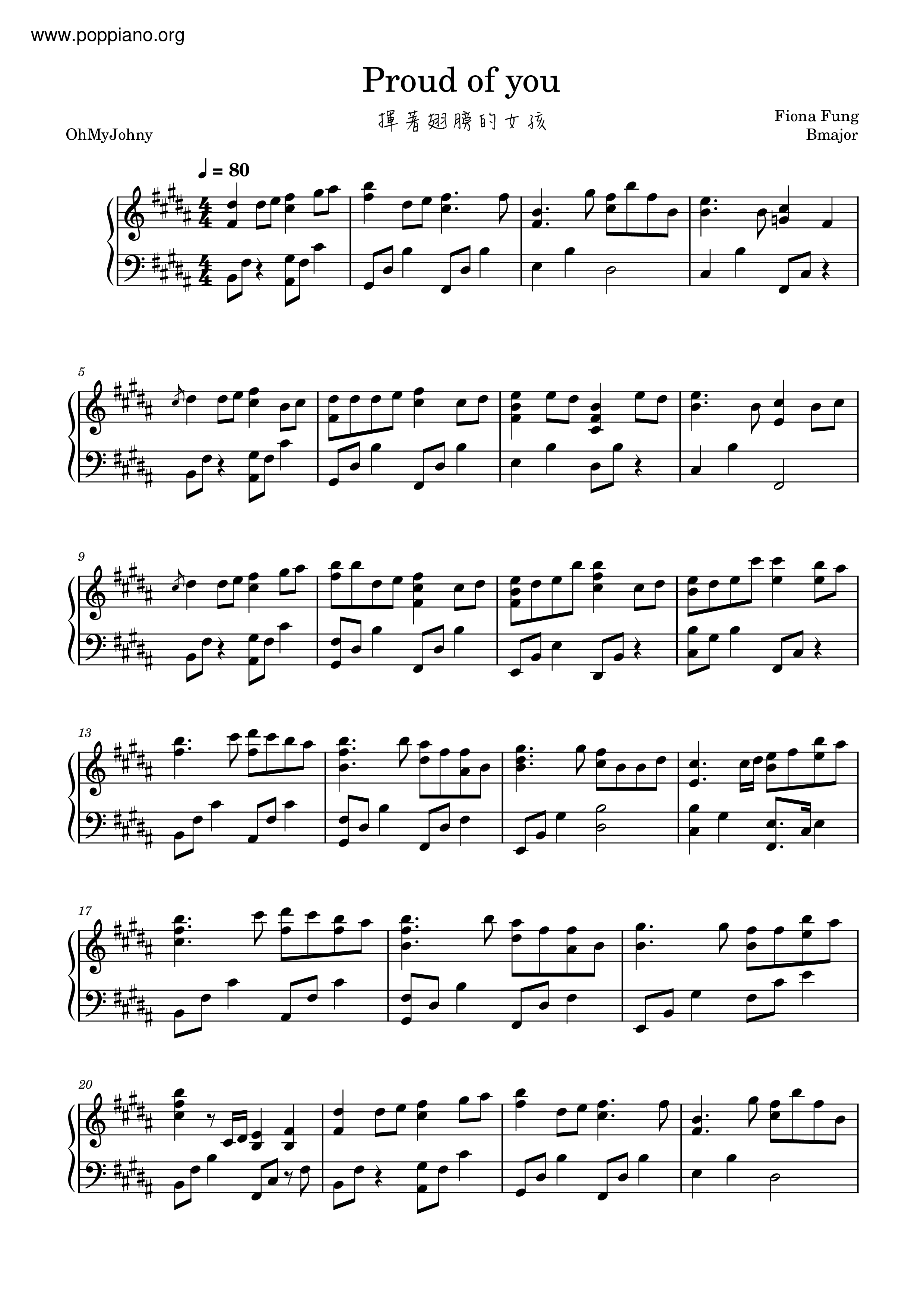 proud of you music sheet pdf