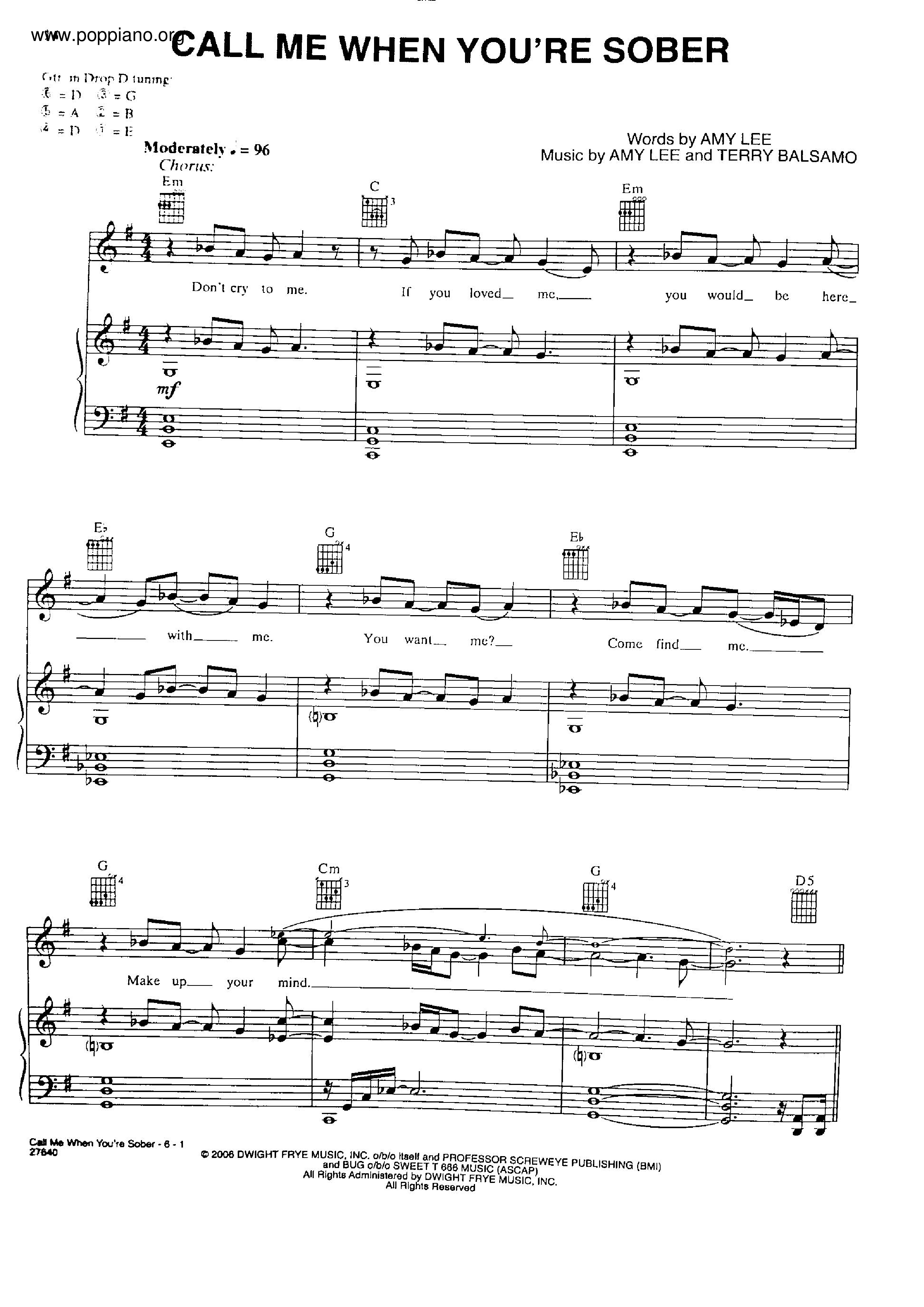 evanescence-call-me-when-you-re-sober-sheet-music-pdf-free-score