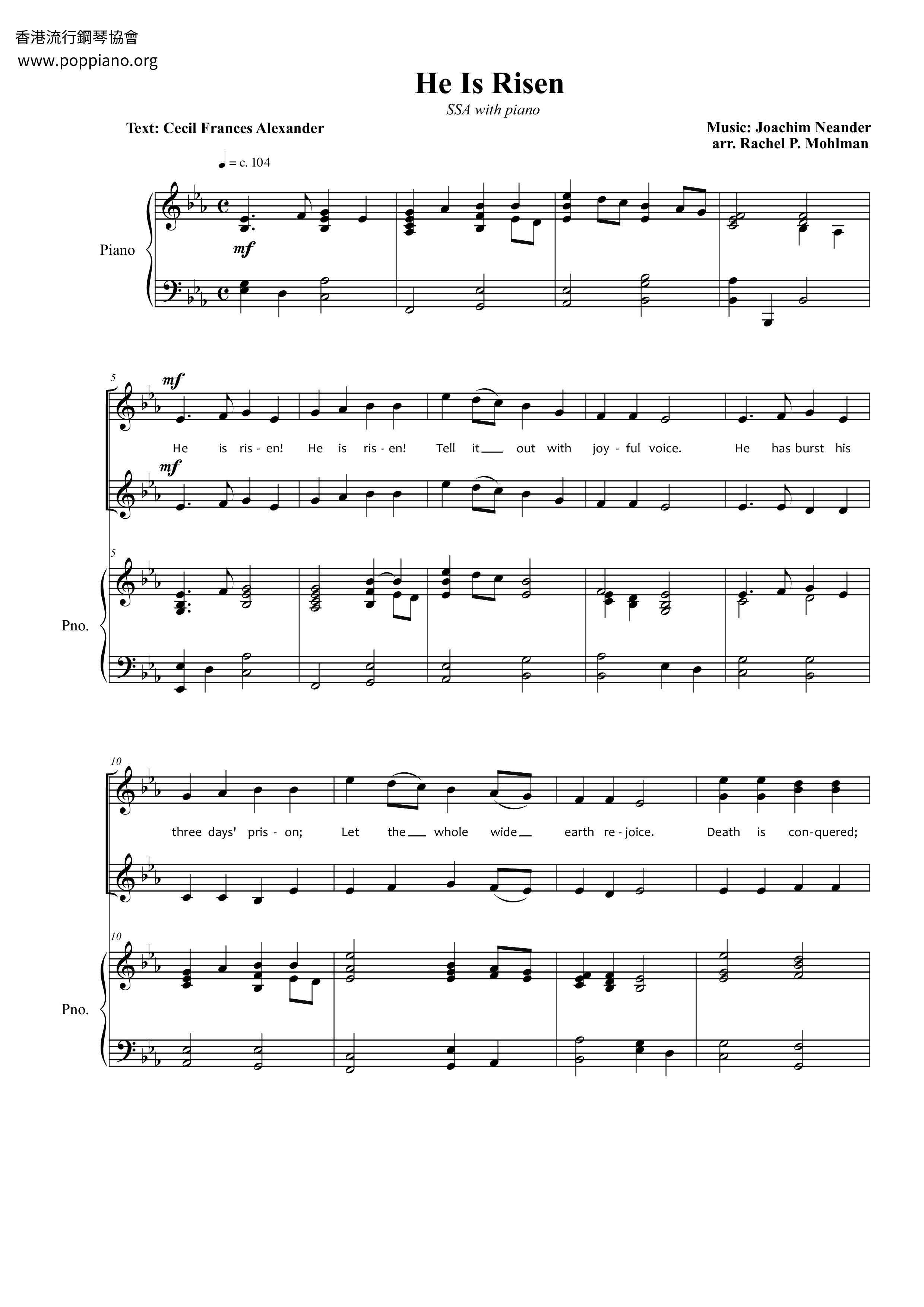 Hymn He Is Risen Sheet Music Pdf Free Score Download ★ 