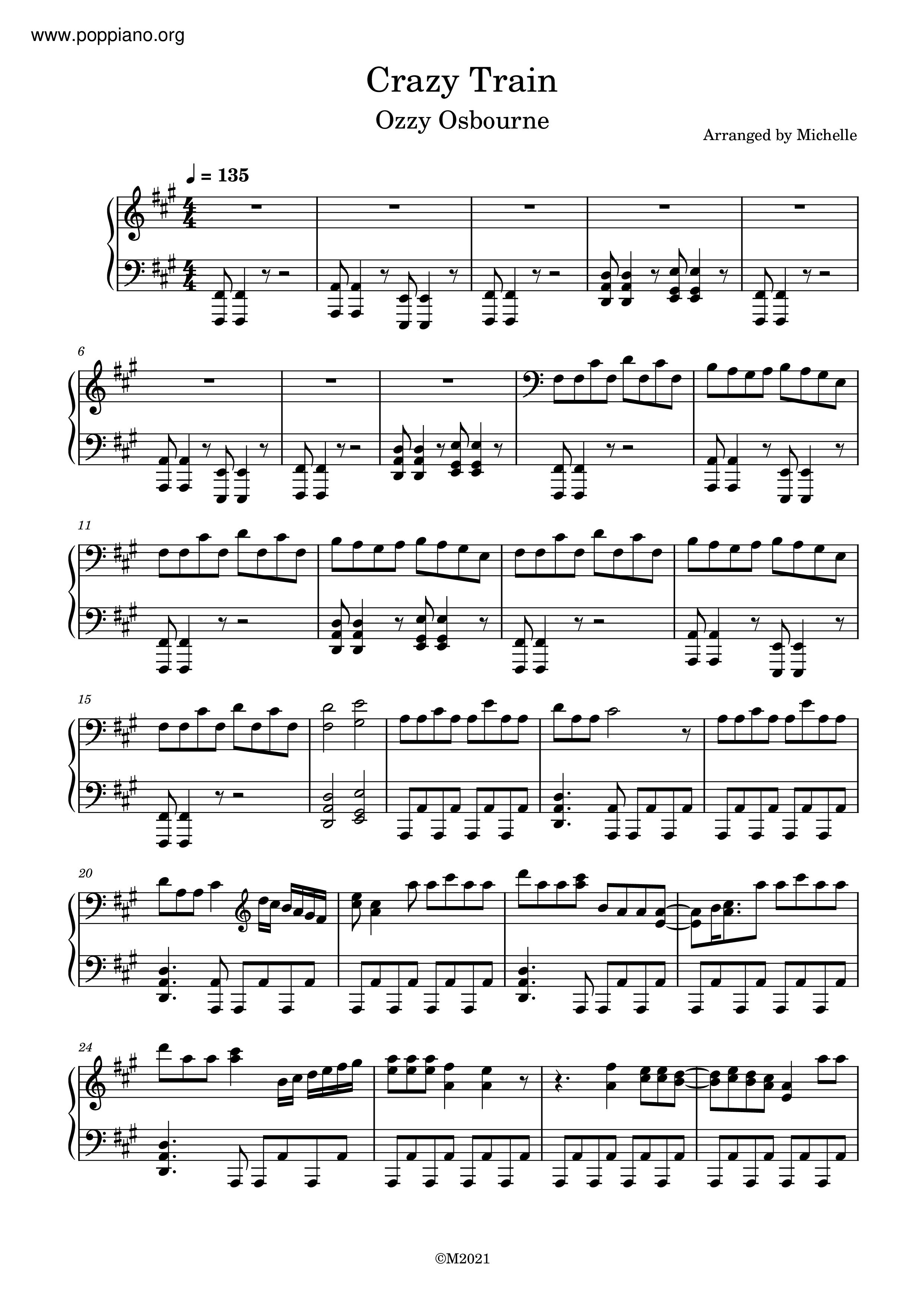 Ozzy Osbourne Crazy Train Sheet Music Pdf Free Score Download ★ 5331