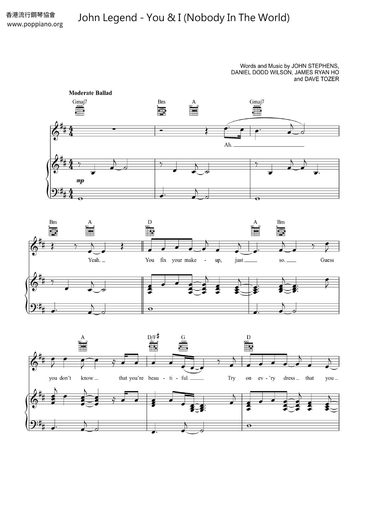 john-legend-you-i-nobody-in-the-world-sheet-music-pdf-free-score