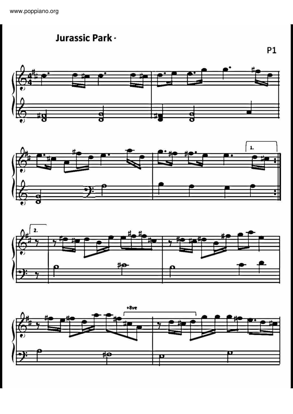 Jurassic Park Theme Sheet Music Piano Score Free Pdf Download Hk Pop Piano Academy ★ 1390