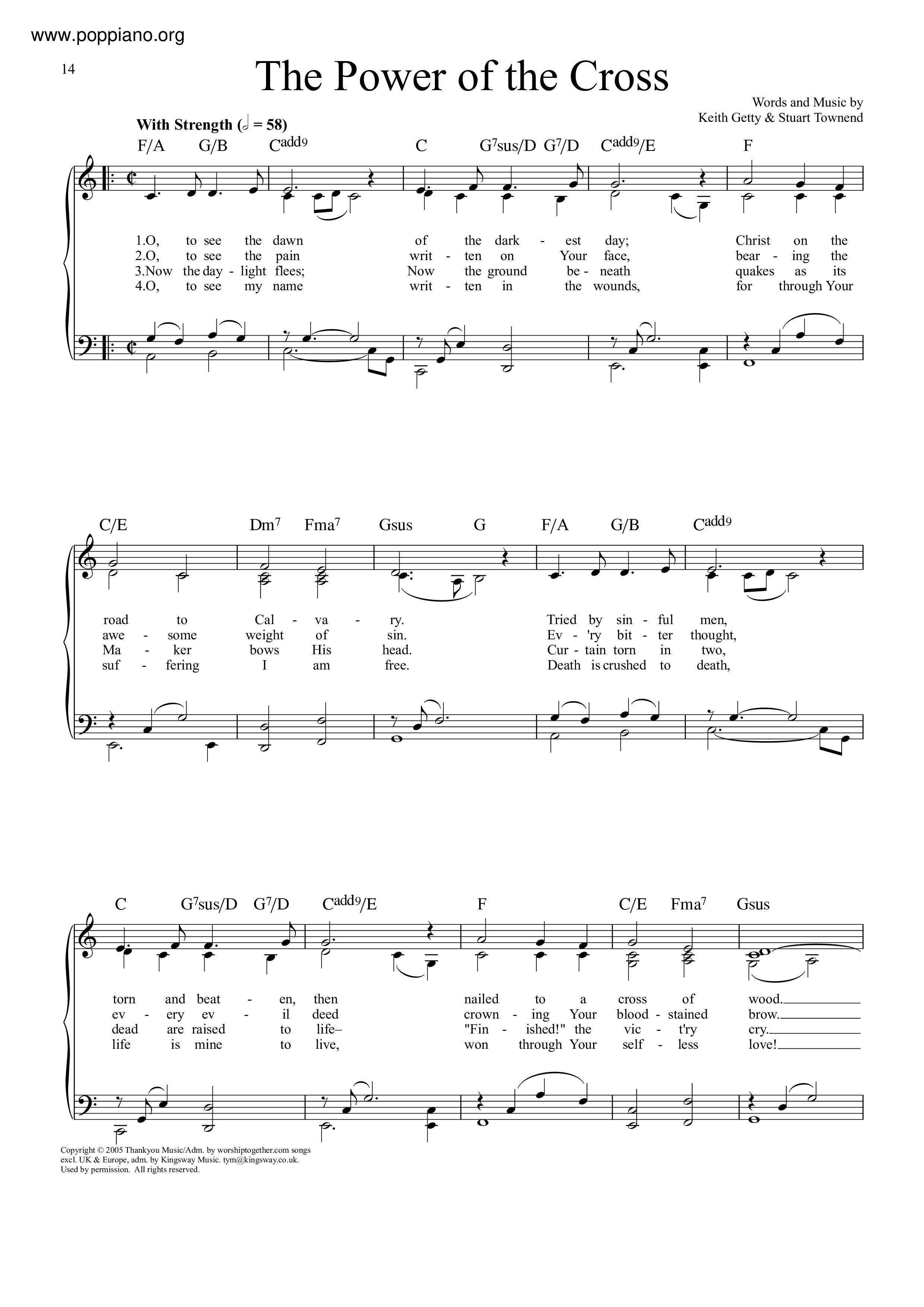 Hymn-The Power Of The Cross Sheet Music pdf, - Free Score Download ★