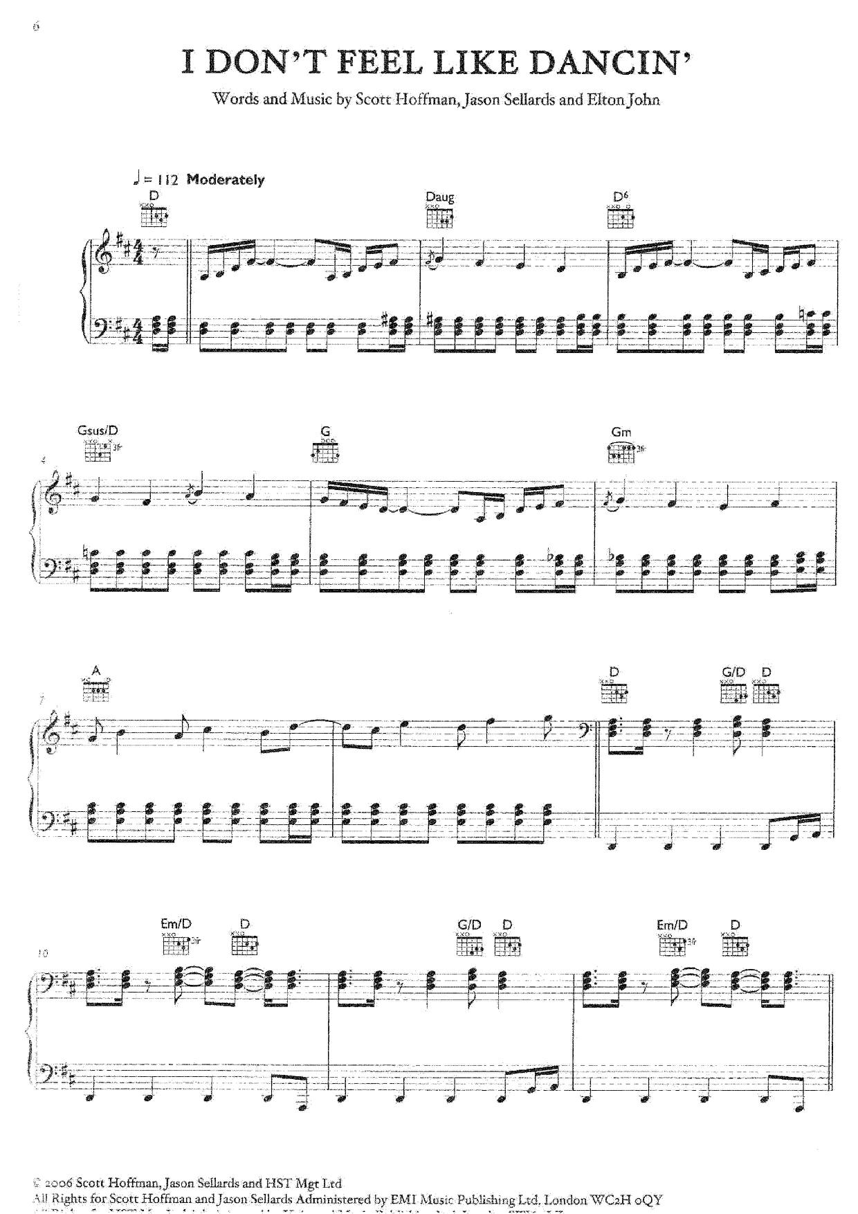 scissor-sisters-i-don-t-feel-like-dancin-sheet-music-pdf-free-score