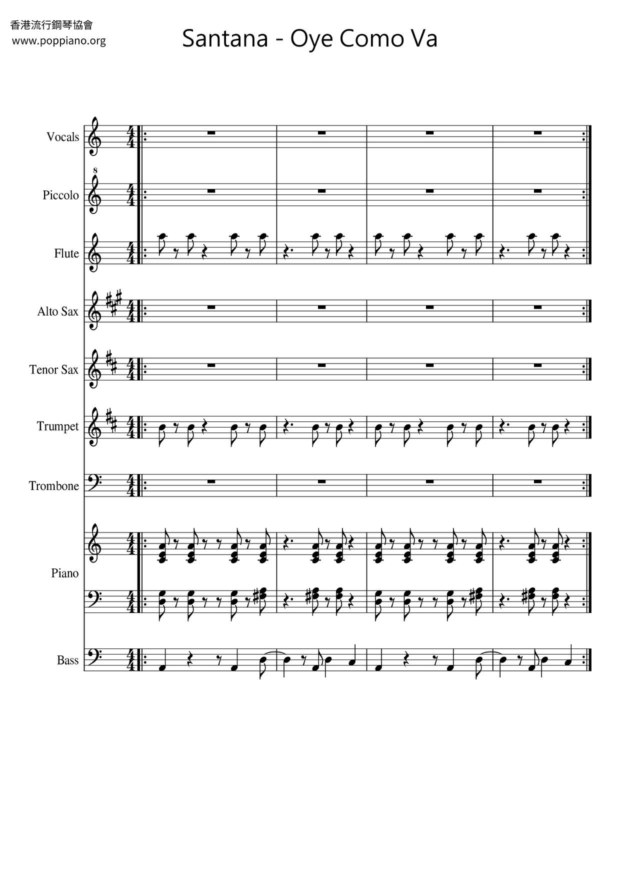 Santana Oye Como Va Sheet Music Pdf Free Score Download ★ 8886