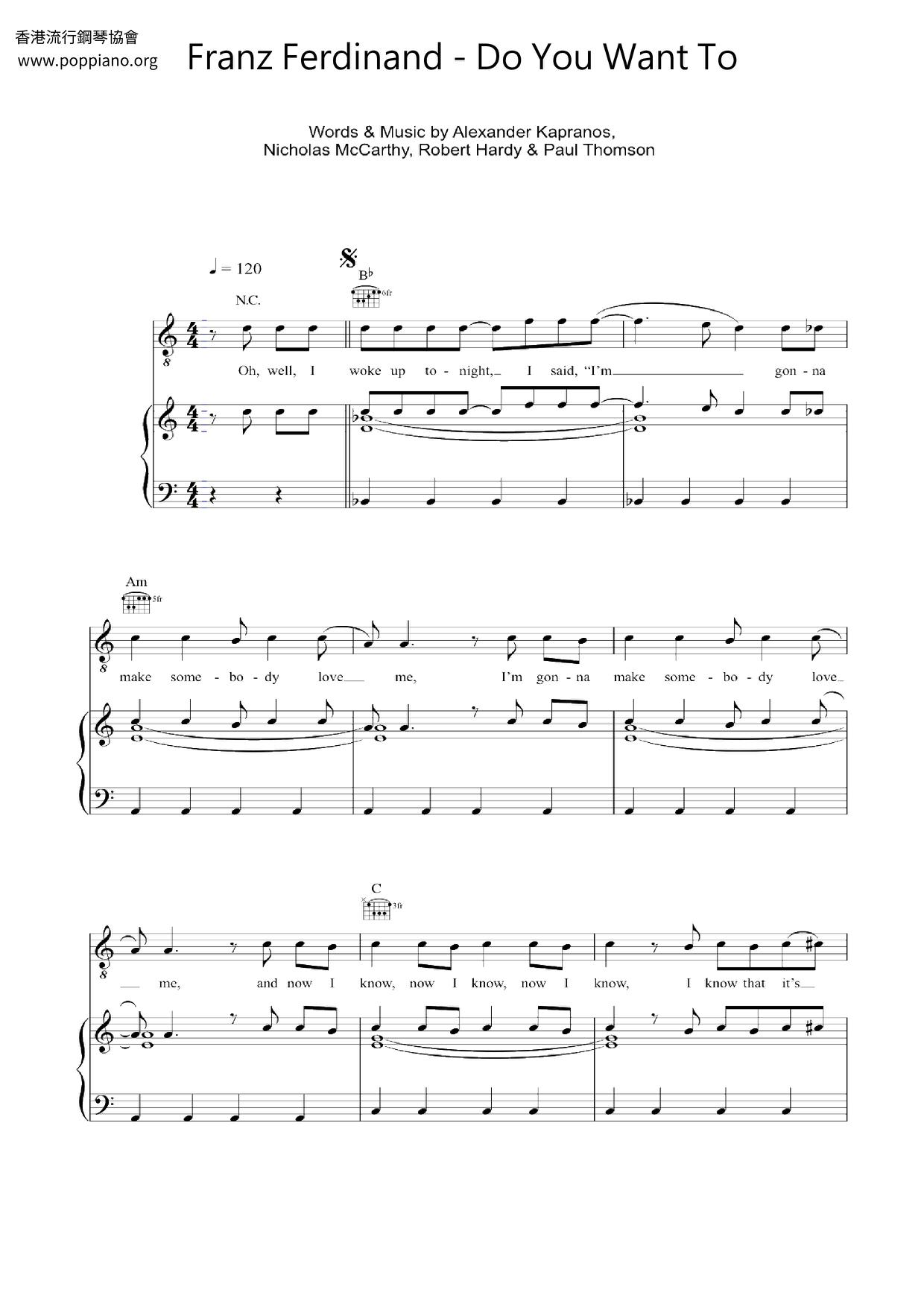 franz-ferdinand-do-you-want-to-sheet-music-pdf-free-score-download