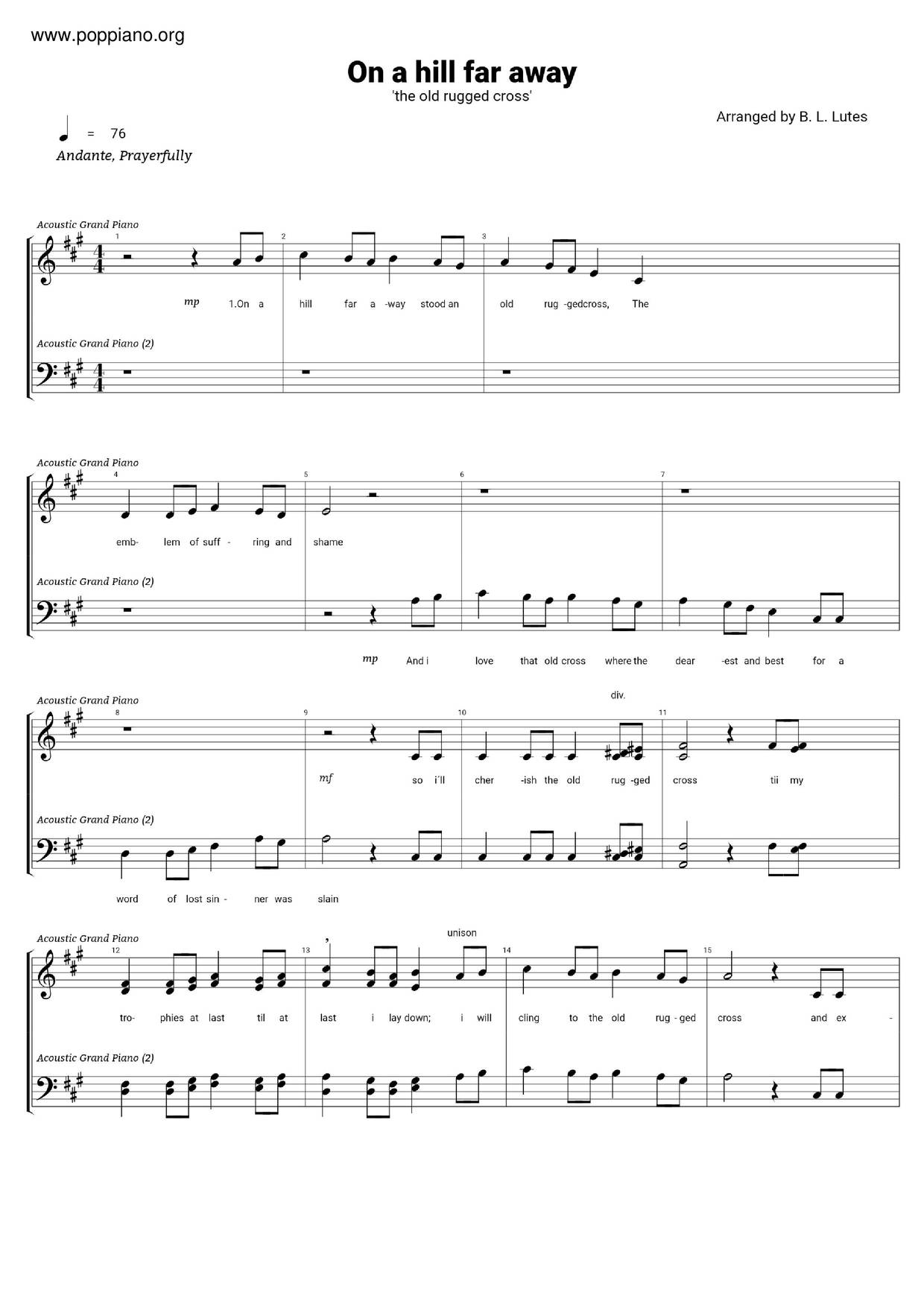 hymn-on-a-hill-far-away-sheet-music-pdf-free-score-download