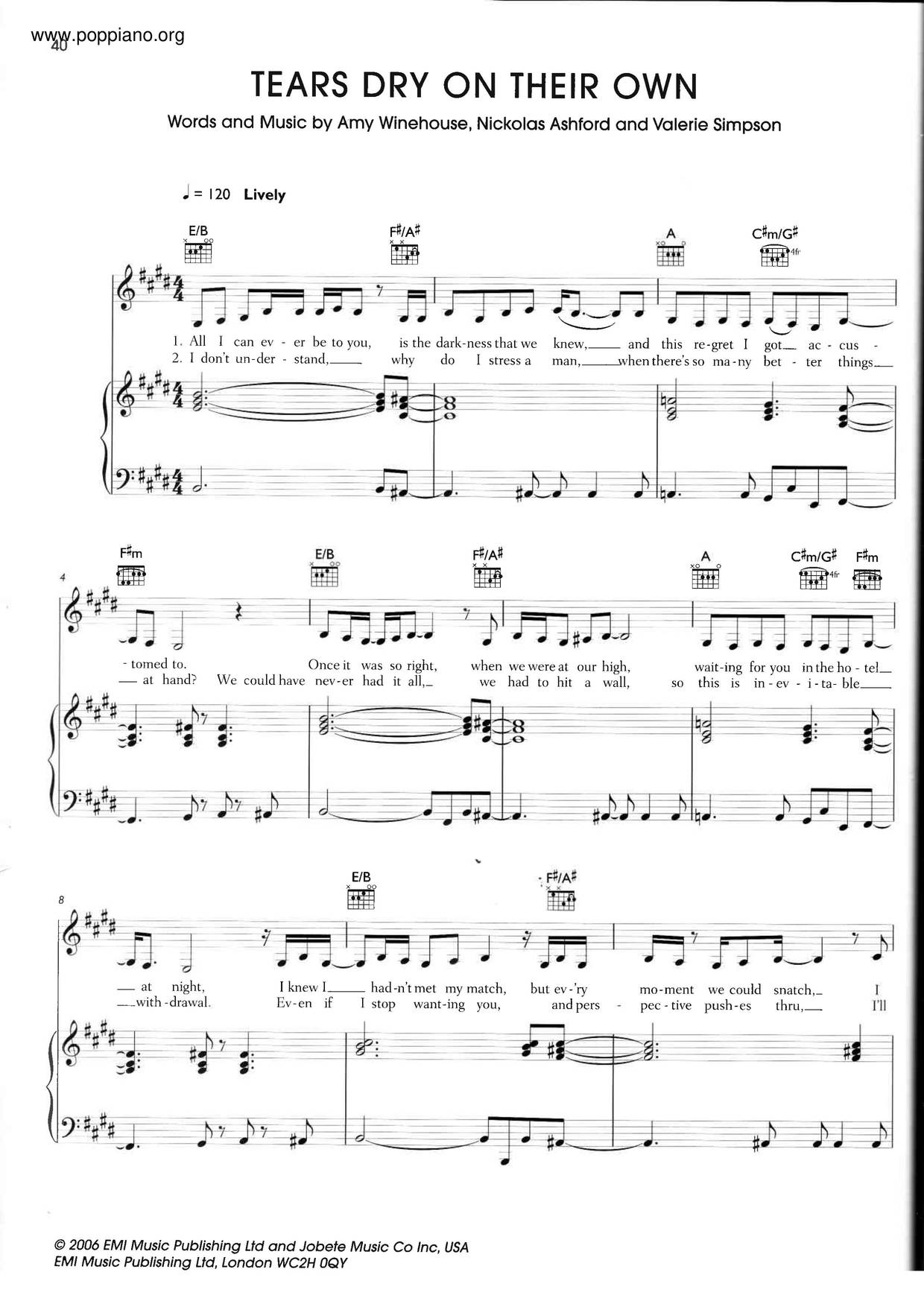 amy-winehouse-tears-dry-on-their-own-sheet-music-pdf-free-score