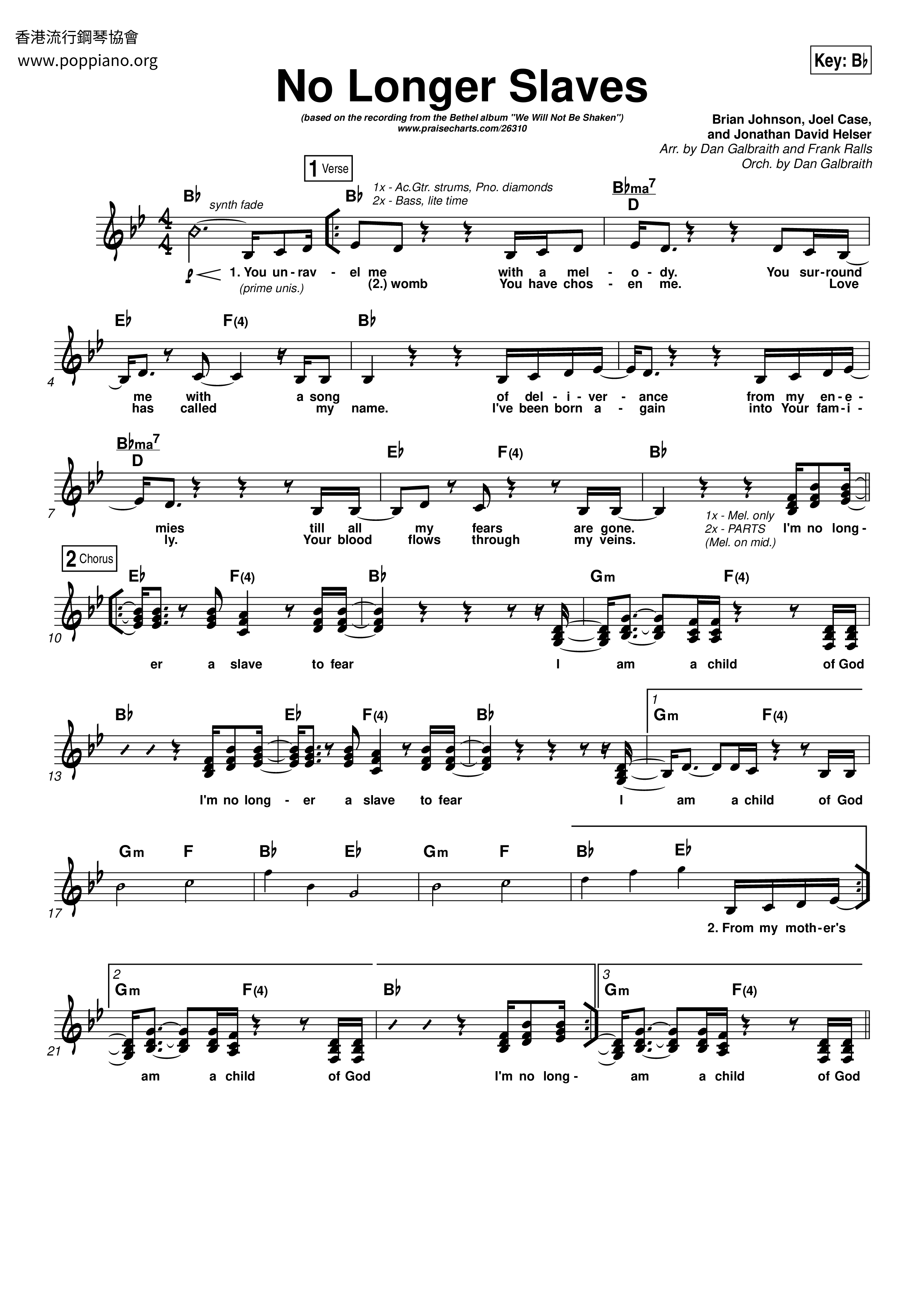 Hymn No Longer Slaves Sheet Music Pdf Free Score Download   81577 